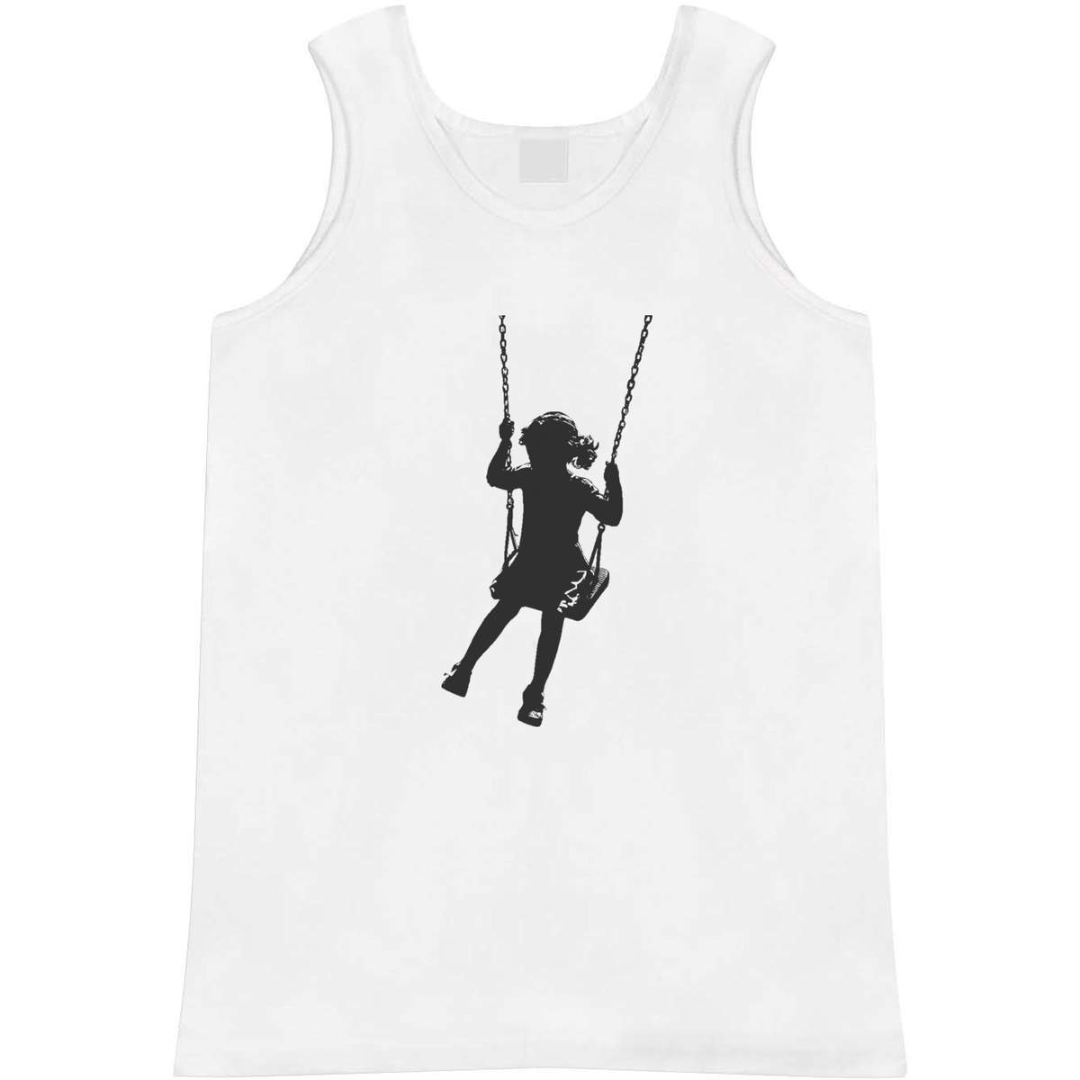 'Girl on Swing Silhouette' Adult Vest / Tank Top - Sleeveless Top for Gym, Training, Running, Sports and Summer (AV057042)