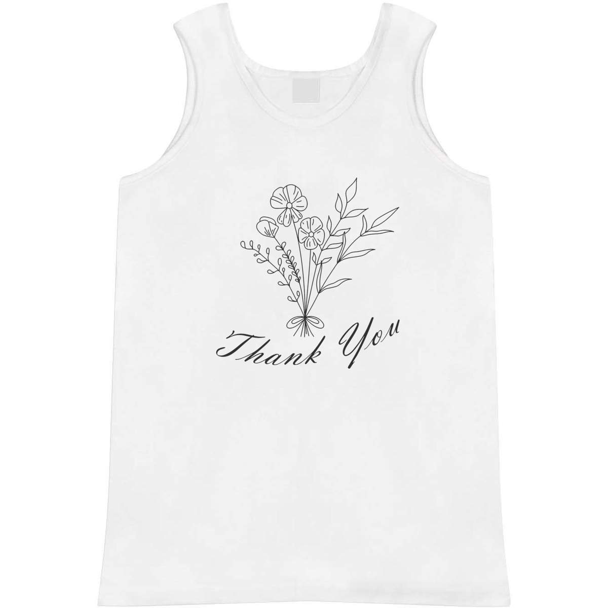 'Thank You Bouquet' Adult Vest / Tank Top - Sleeveless Top for Gym, Training, Running, Sports and Summer (AV057426)