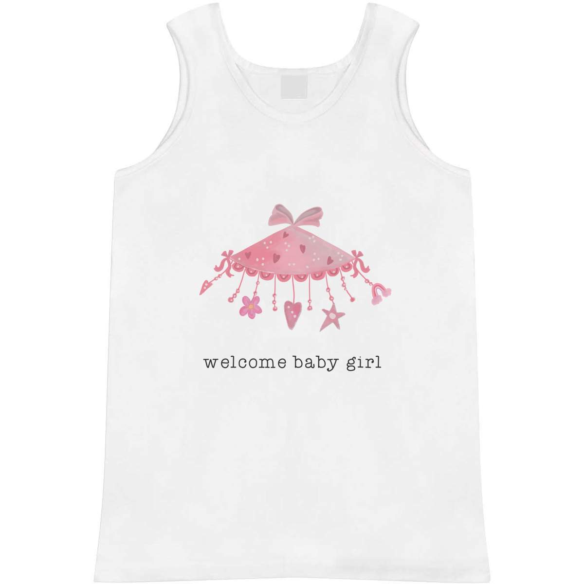 'Welcome Baby Girl' Adult Vest / Tank Top - Sleeveless Top for Gym, Training, Running, Sports and Summer (AV057428)