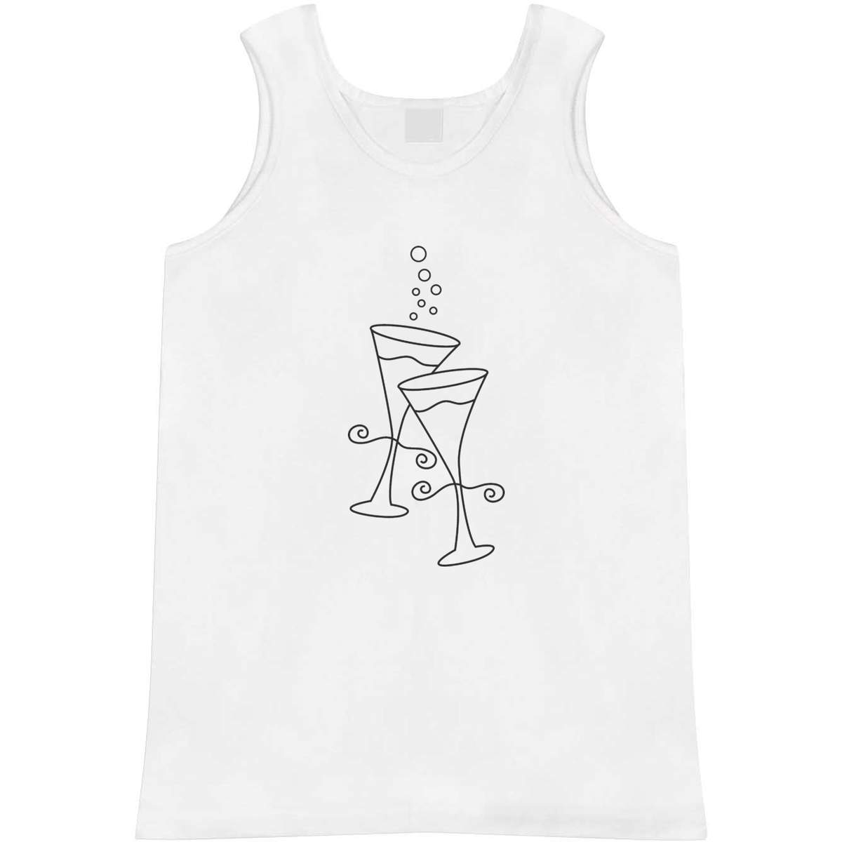 'Champagne Glasses' Adult Vest / Tank Top - Sleeveless Top for Gym, Training, Running, Sports and Summer (AV057682)