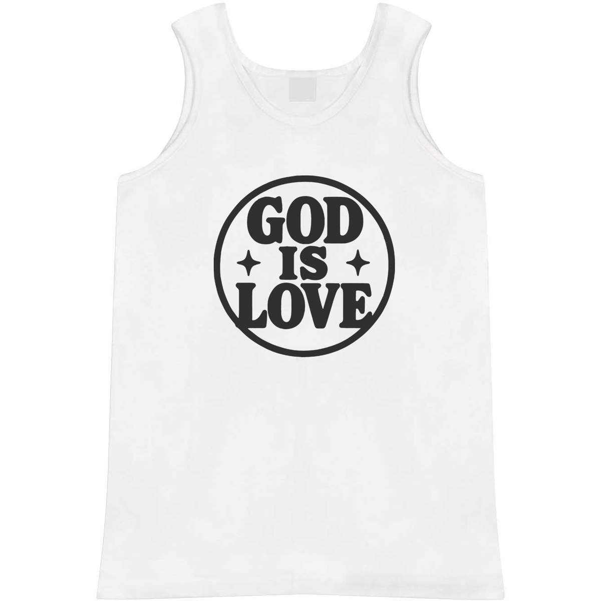 'God Is Love' Adult Vest - White, S - Sleeveless Tank Top for Gym, Training, Running, Sports and Summer (AV00166471)