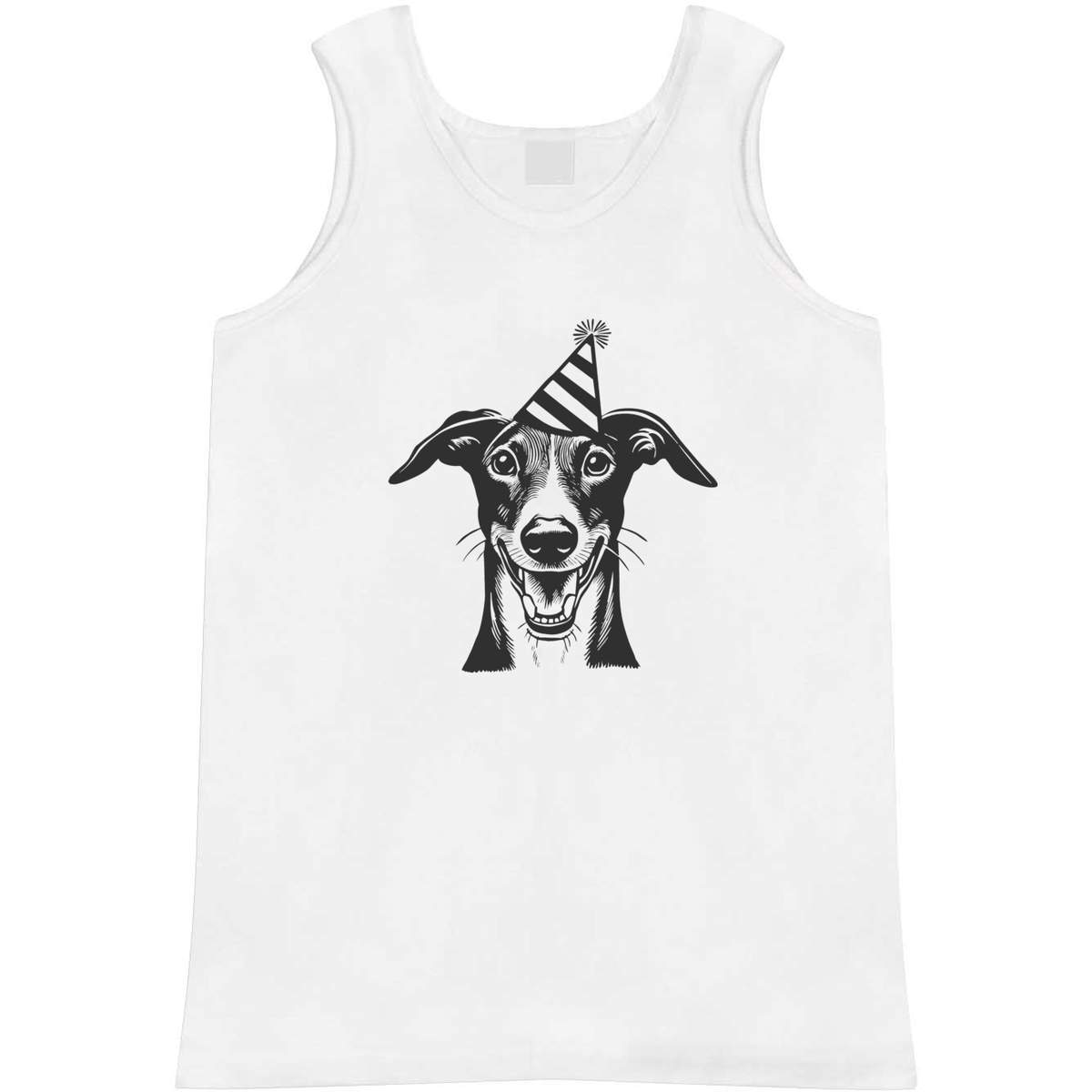 'Happy Whippet Wearing Party Hat' Adult Vest / Tank Top (AV057893)