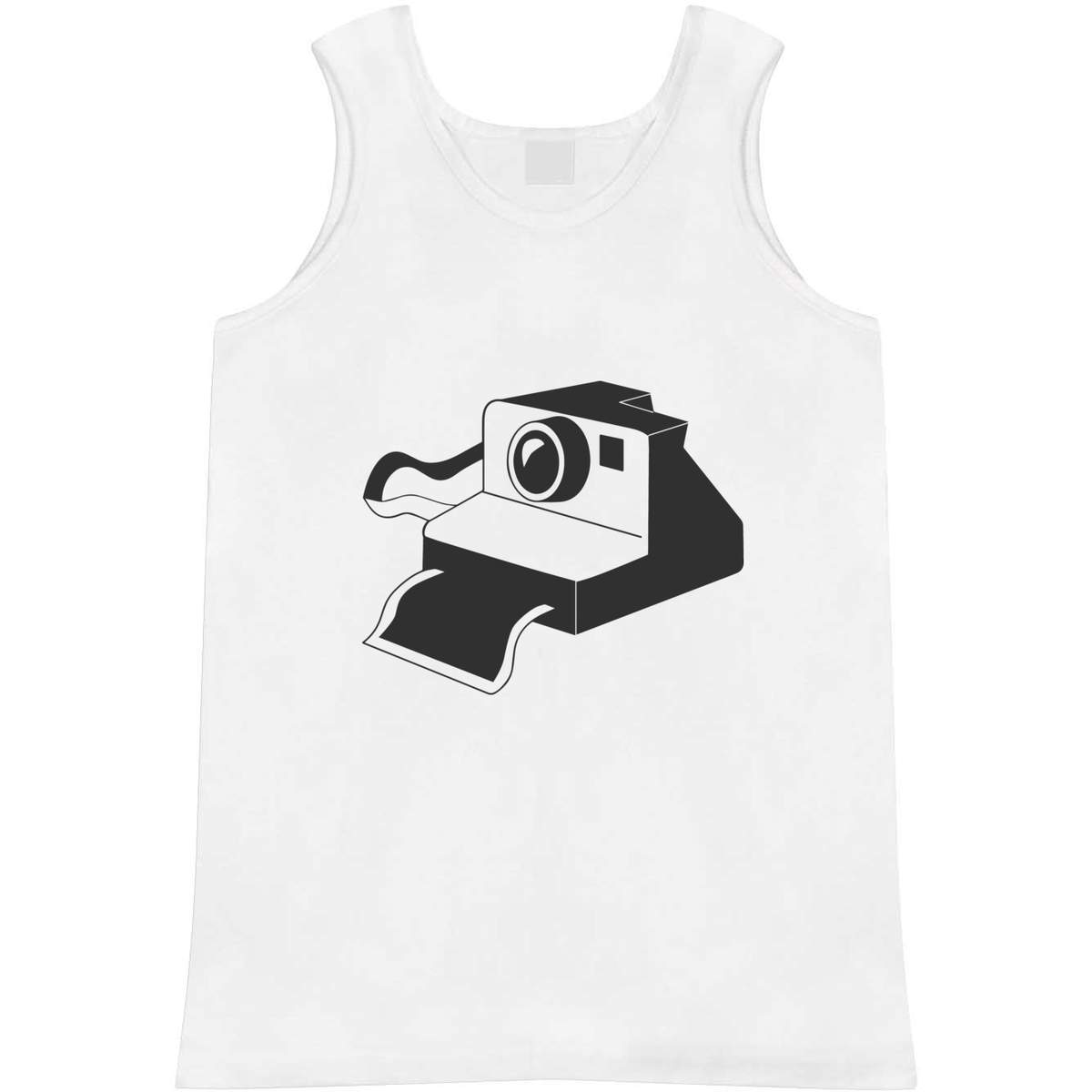 'Retro Vintage Camera' Adult Vest - White, S - Sleeveless Tank Top for Gym, Training, Running, Sports and Summer (AV00167179)