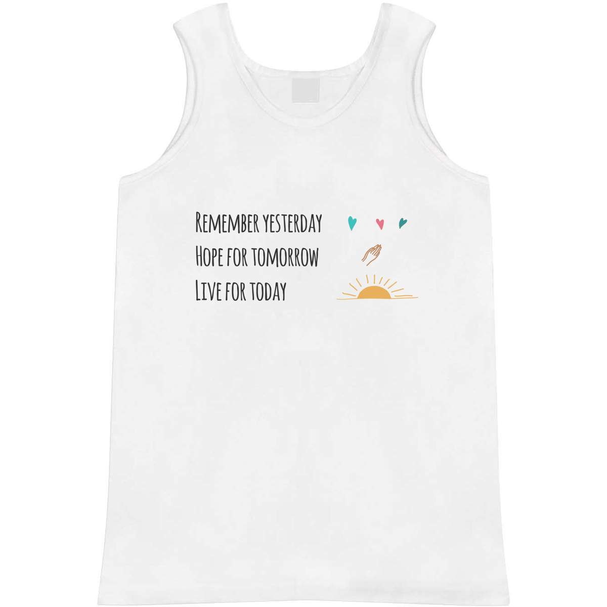 'Live For Today' Adult Vest / Tank Top - Sleeveless Top for Gym, Training, Running, Sports and Summer (AV058152)