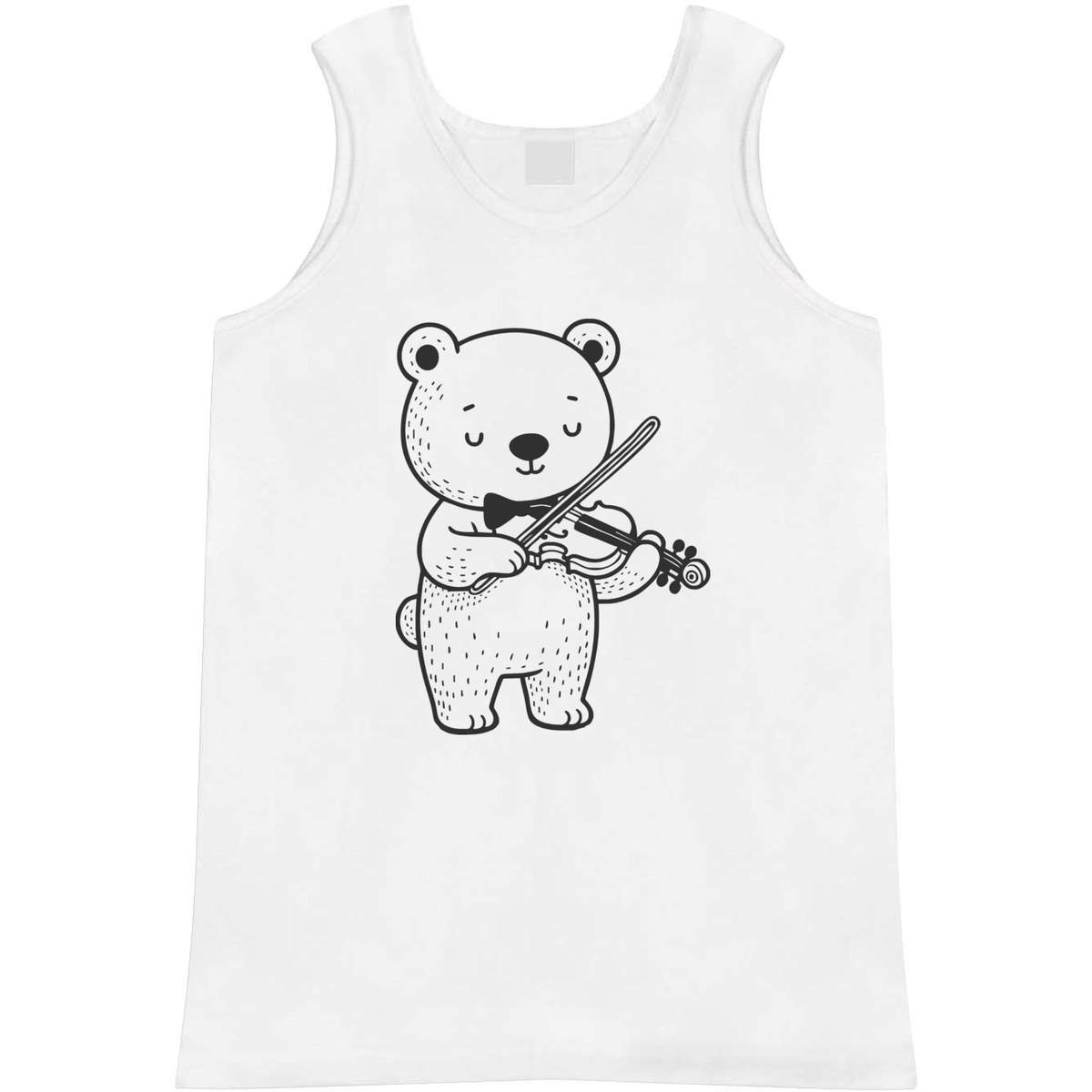 'Cute Bear Playing Violin' Adult Vest / Tank Top - Sleeveless Top for Gym, Training, Running, Sports and Summer (AV058169)