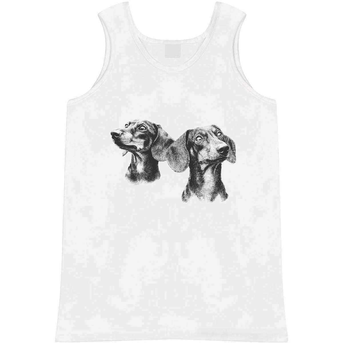 'Two Dachshund Dogs' Adult Vest / Tank Top - Sleeveless Top for Gym, Training, Running, Sports and Summer (AV058262)