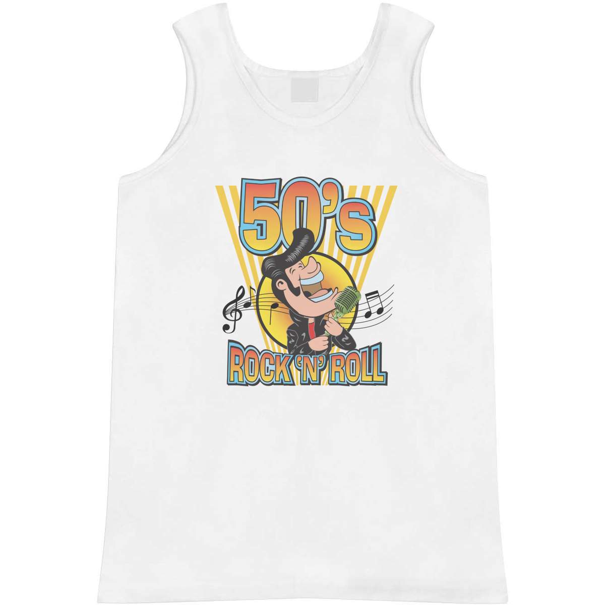 'Rock and Roll Music' Adult Vest / Tank Top - Sleeveless Top for Gym, Training, Running, Sports and Summer (AV058453)