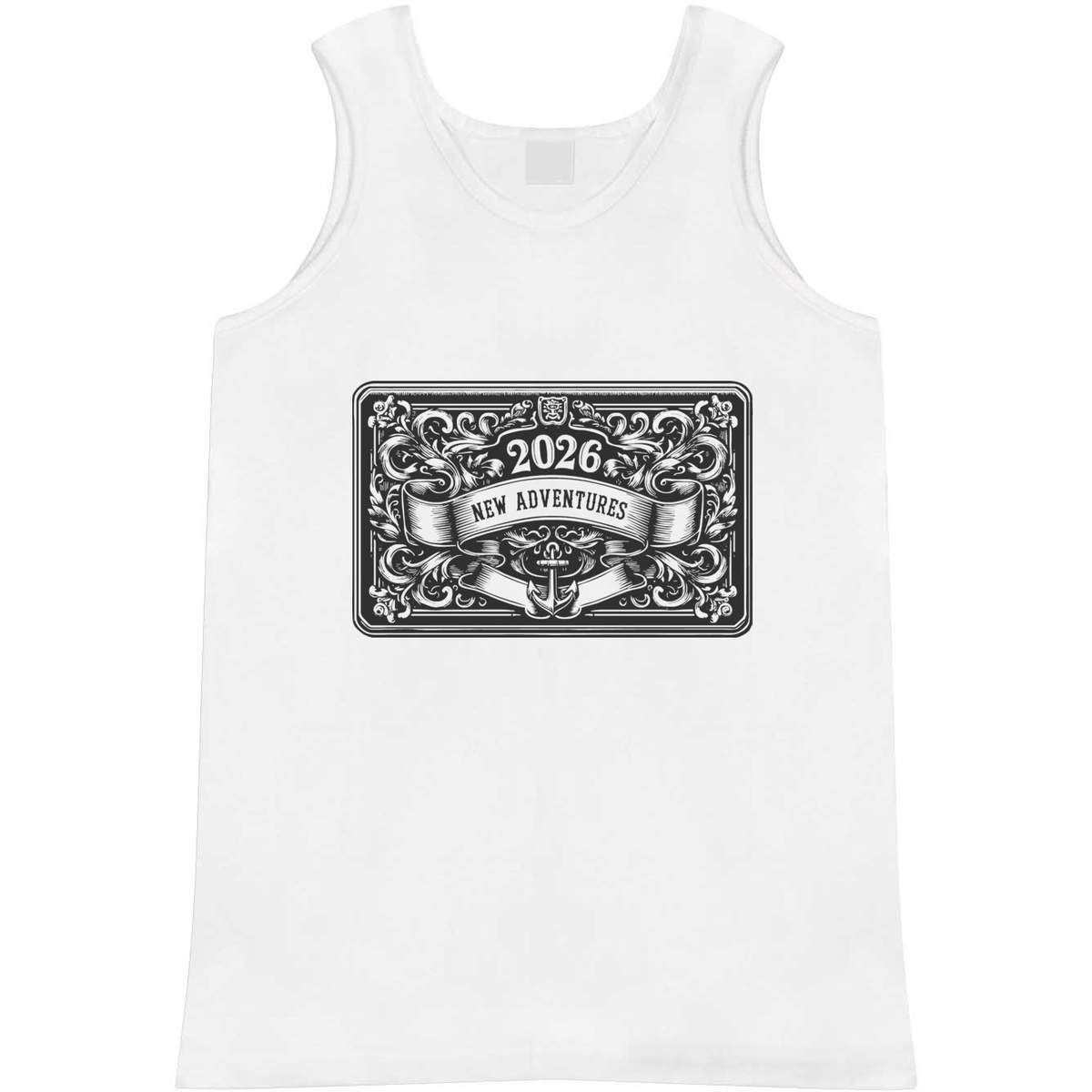 '2026 New Adventures' Adult Vest / Tank Top - Sleeveless Top for Gym, Training, Running, Sports and Summer (AV058594)