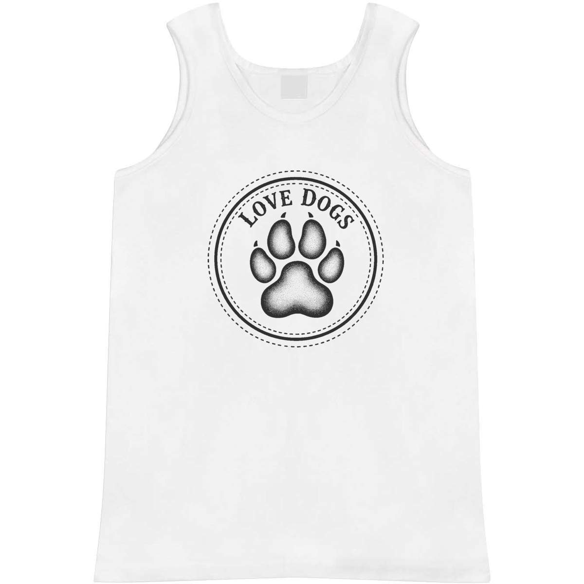 'Love Dogs Paw' Adult Vest / Tank Top - Sleeveless Top for Gym, Training, Running, Sports and Summer (AV058632)