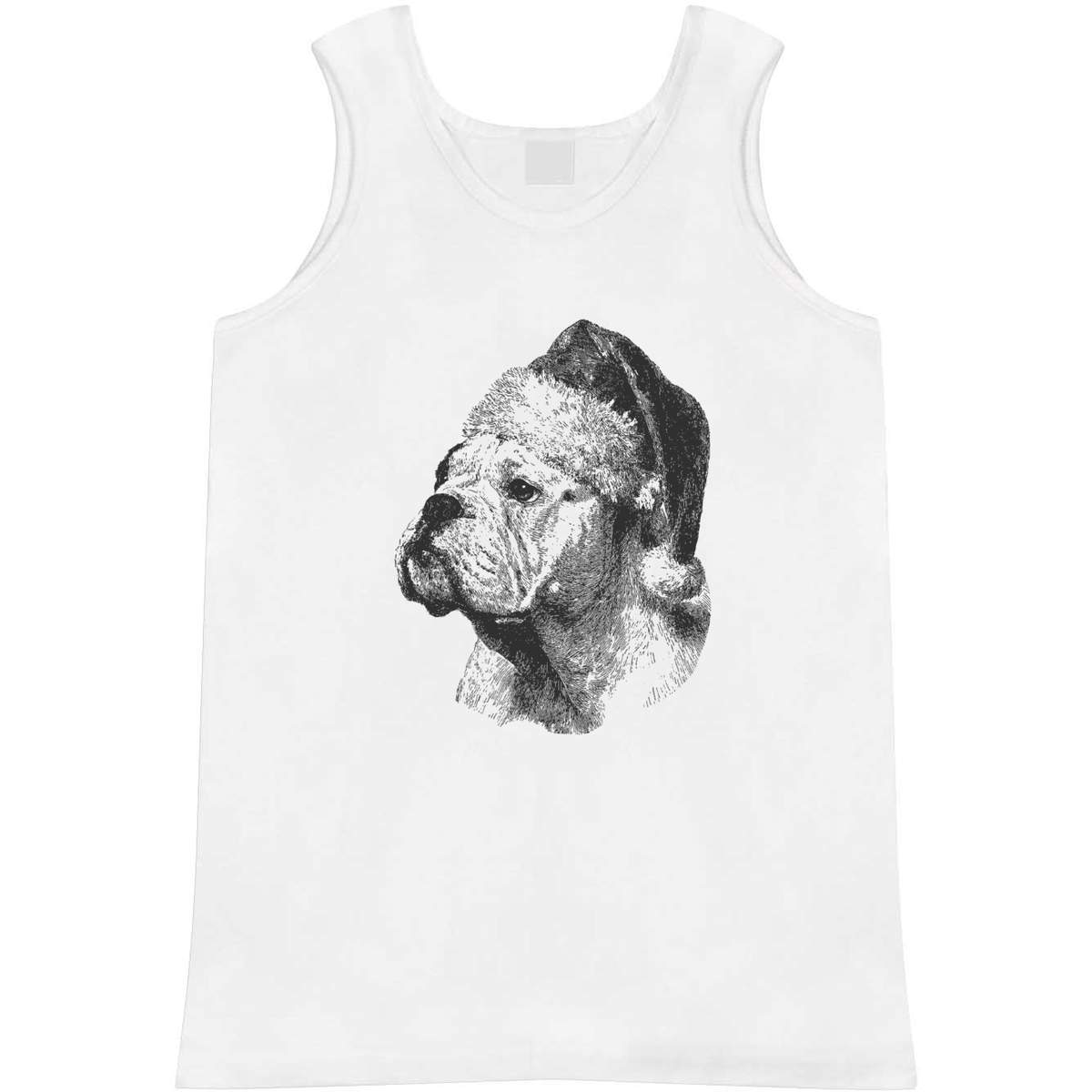 'English Bulldog Wearing Santa Hat Portrait' Adult Vest / Tank Top (AV058867)