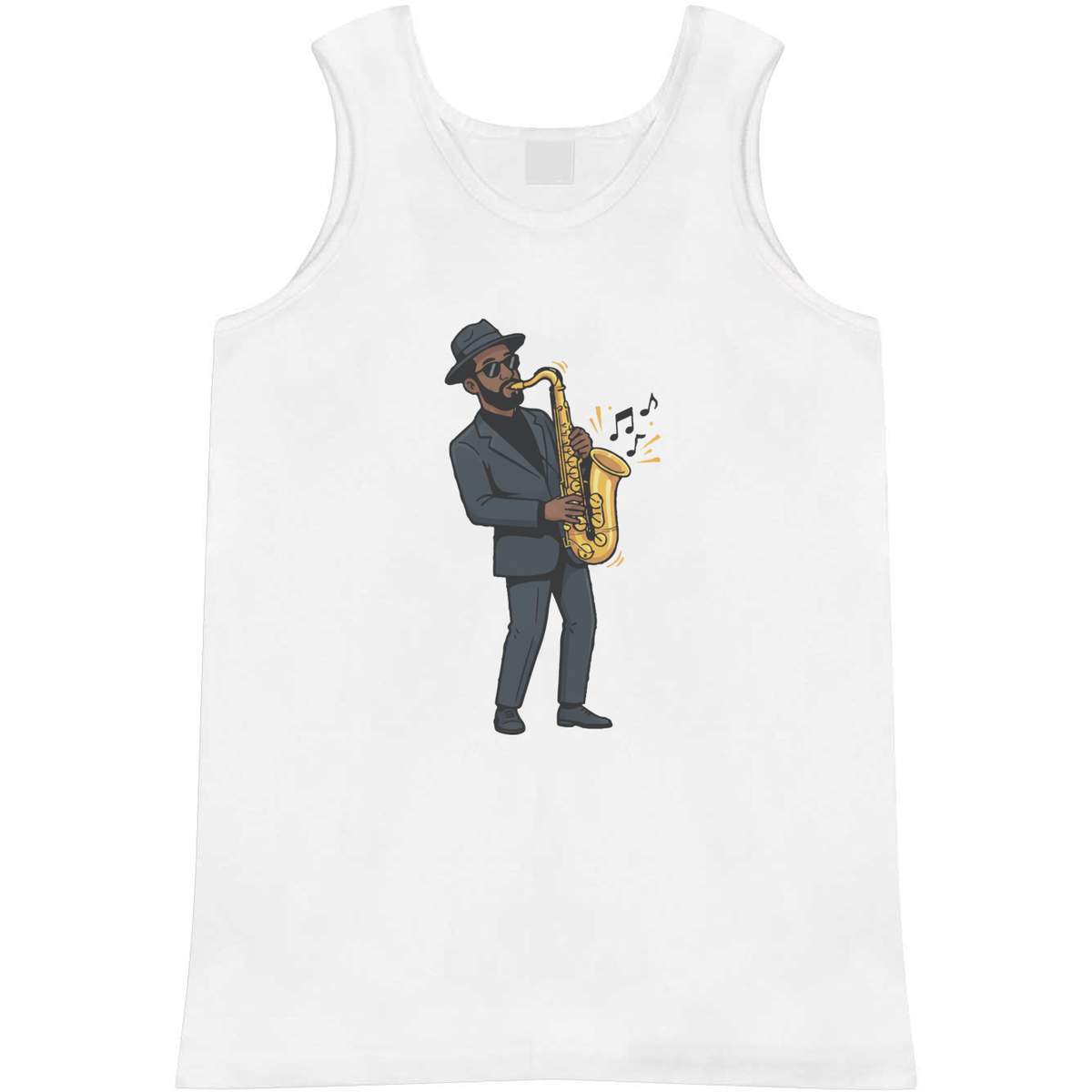 'Saxophone Player' Adult Vest / Tank Top - Sleeveless Top for Gym, Training, Running, Sports and Summer (AV059270)