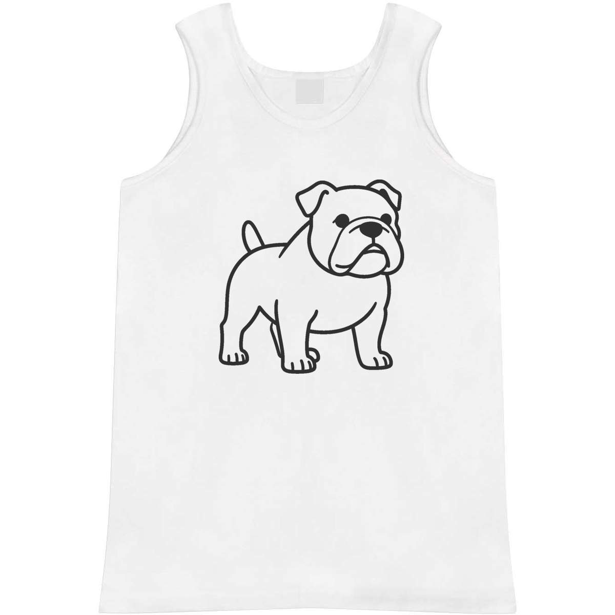 'Bulldog Line Art' Adult Vest / Tank Top - Sleeveless Top for Gym, Training, Running, Sports and Summer (AV059755)