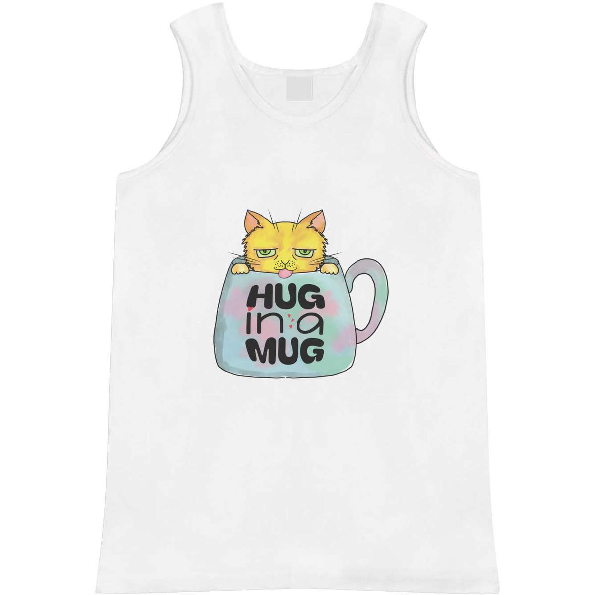 'Hug In A Mug' Adult Vest / Tank Top - Sleeveless Top for Gym, Training, Running, Sports and Summer (AV060665)