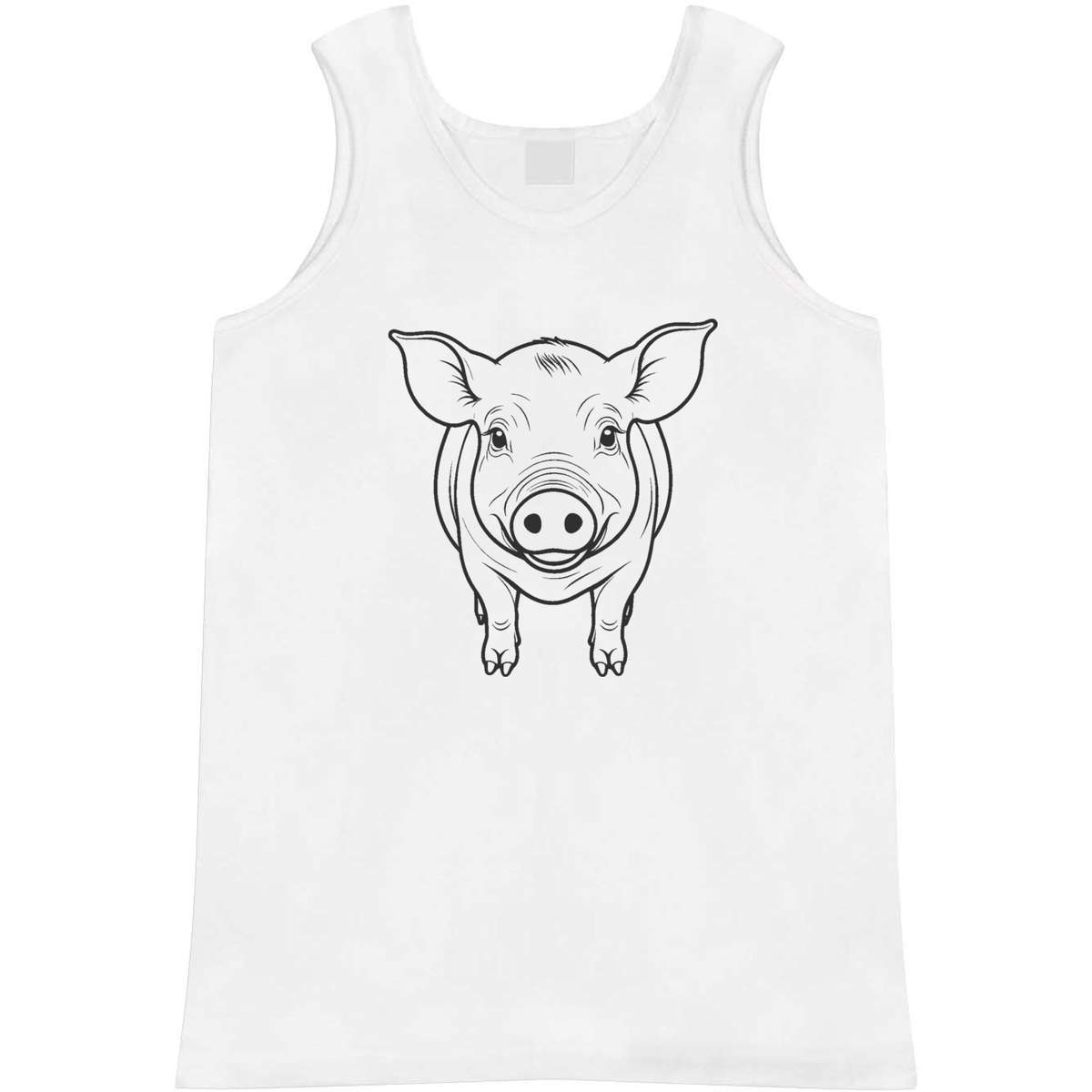 'Chester White Pig' Adult Vest / Tank Top - Sleeveless Top for Gym, Training, Running, Sports and Summer (AV060722)