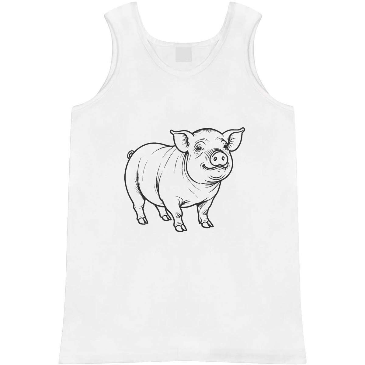 'Vietnamese Potbelly Pig' Adult Vest - White, S - Sleeveless Tank Top for Gym, Training, Running, Sports and Summer (AV00176587)