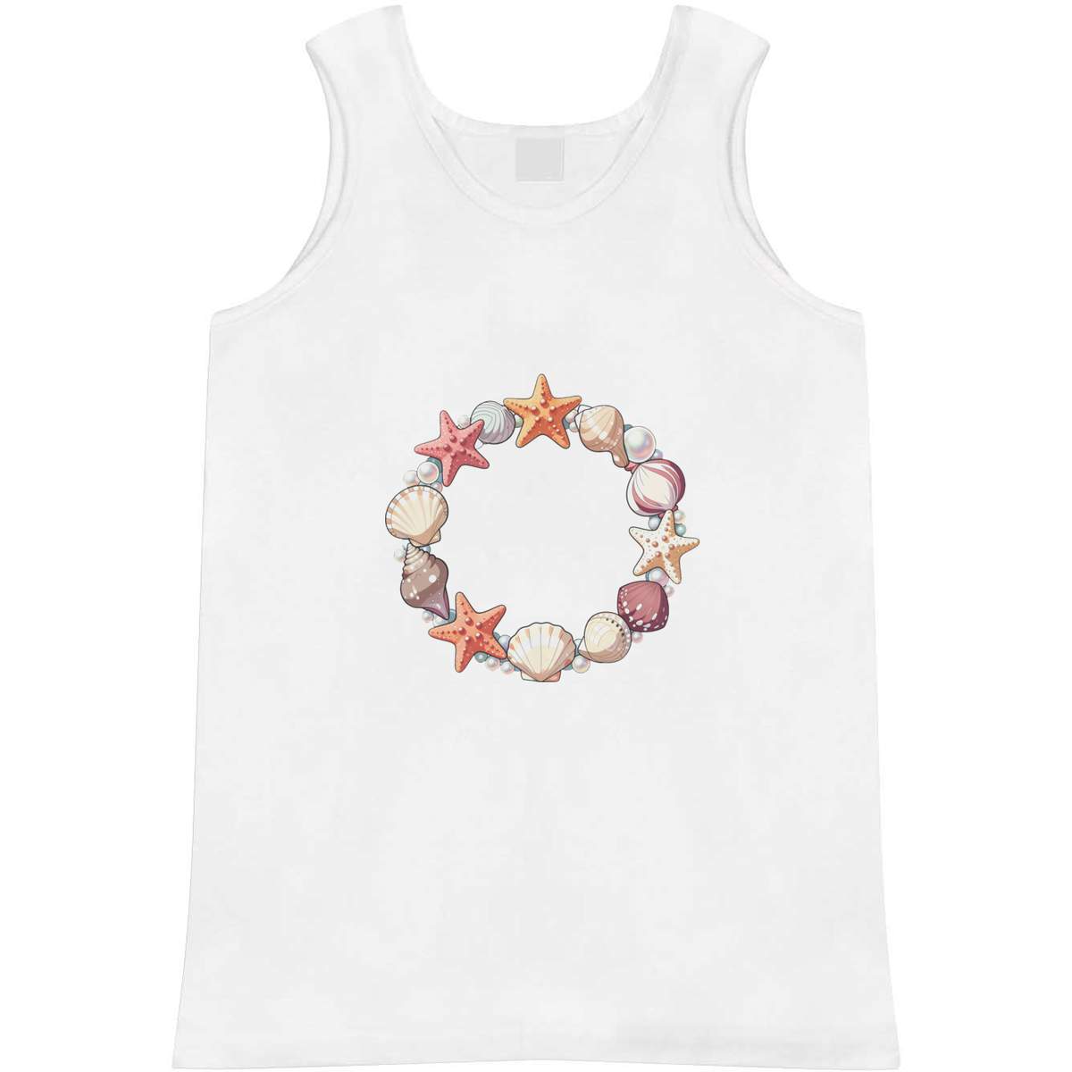Small 'Starfish, Pearls and Seashell Wreath' Adult Vest / Tank Top (AV00177455)