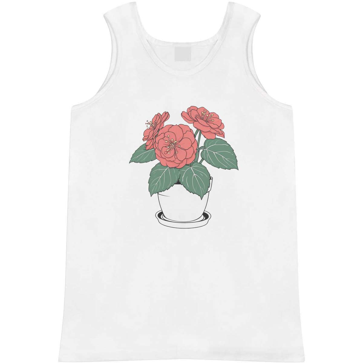 'Potted Begonias' Adult Vest / Tank Top - Sleeveless Top for Gym, Training, Running, Sports and Summer (AV061843)