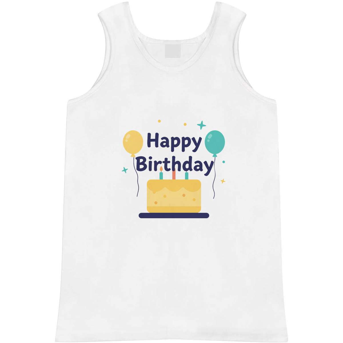'Happy Birthday' Adult Vest / Tank Top - Sleeveless Top for Gym, Training, Running, Sports and Summer (AV062094)