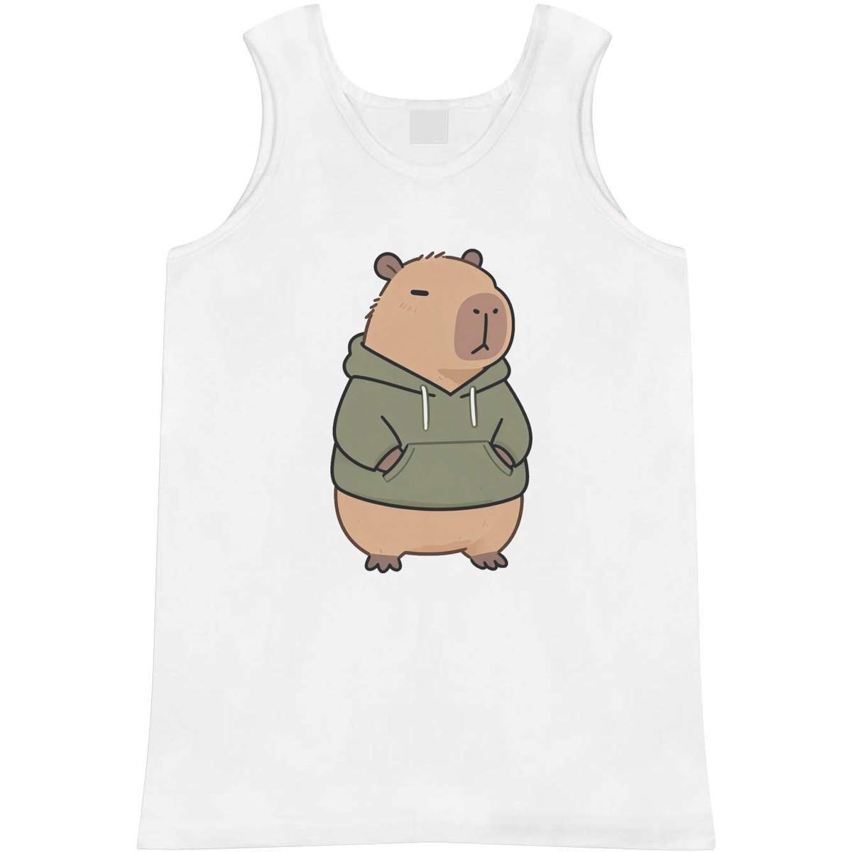 'Capybara wearing Hoodie' Adult Vest / Tank Top - Sleeveless Top for Gym, Training, Running, Sports and Summer (AV062517)