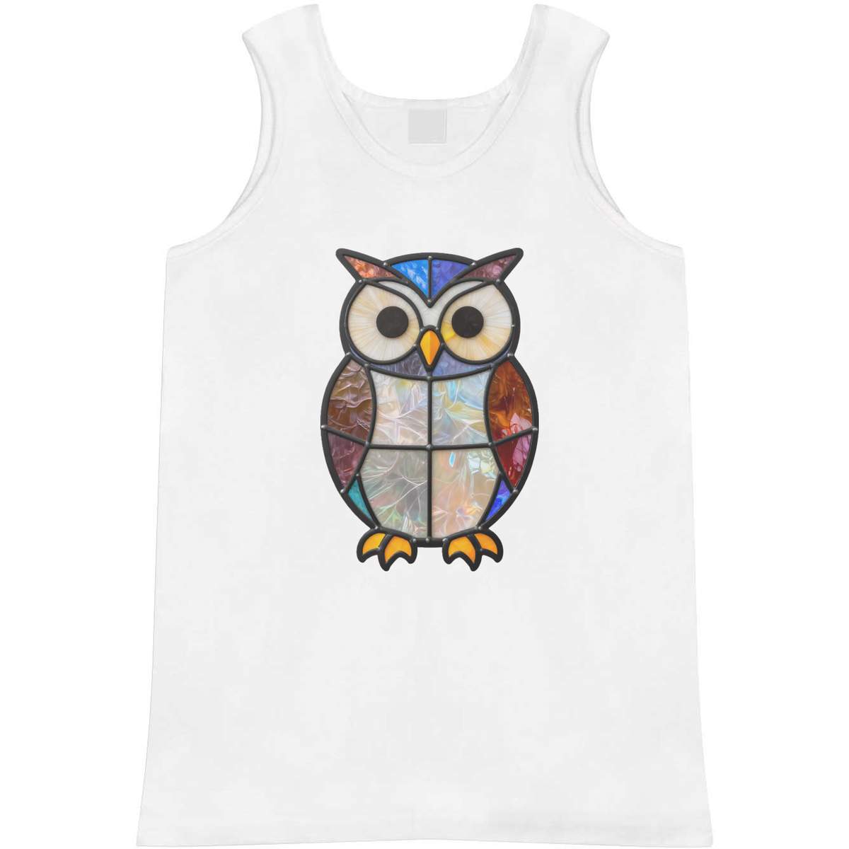 'Stained Glass Owl' Adult Vest / Tank Top - Sleeveless Top for Gym, Training, Running, Sports and Summer (AV062651)