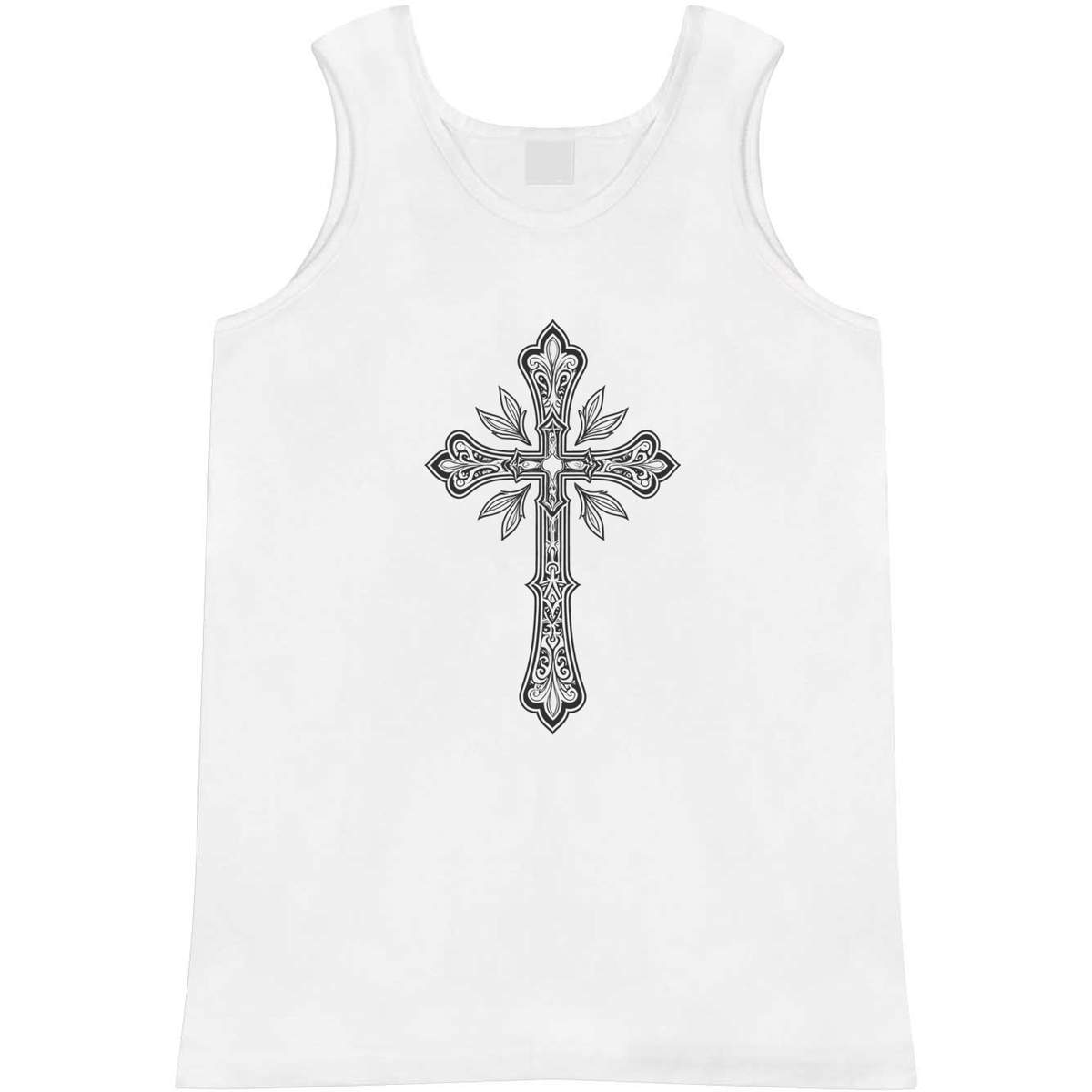 'Decorative Cross' Adult Vest / Tank Top - Sleeveless Top for Gym, Training, Running, Sports and Summer (AV062779)