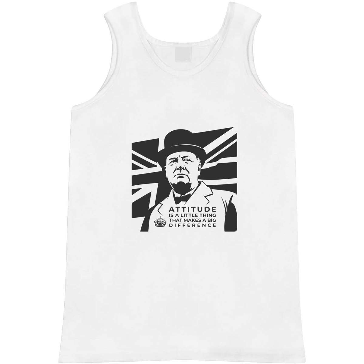 'Attitude Churchill Quote' Adult Vest / Tank Top - Sleeveless Top for Gym, Training, Running, Sports and Summer (AV062815)