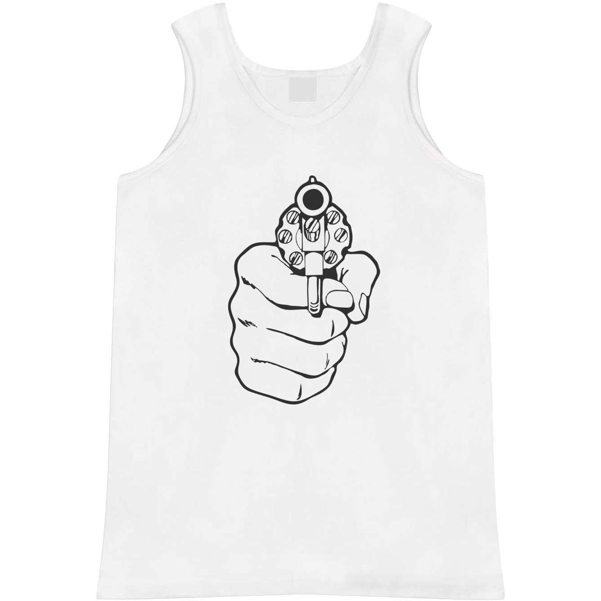 'Point Blank' Adult Vest - White, S - Sleeveless Tank Top for Gym, Training, Running, Sports and Summer (AV00183431)