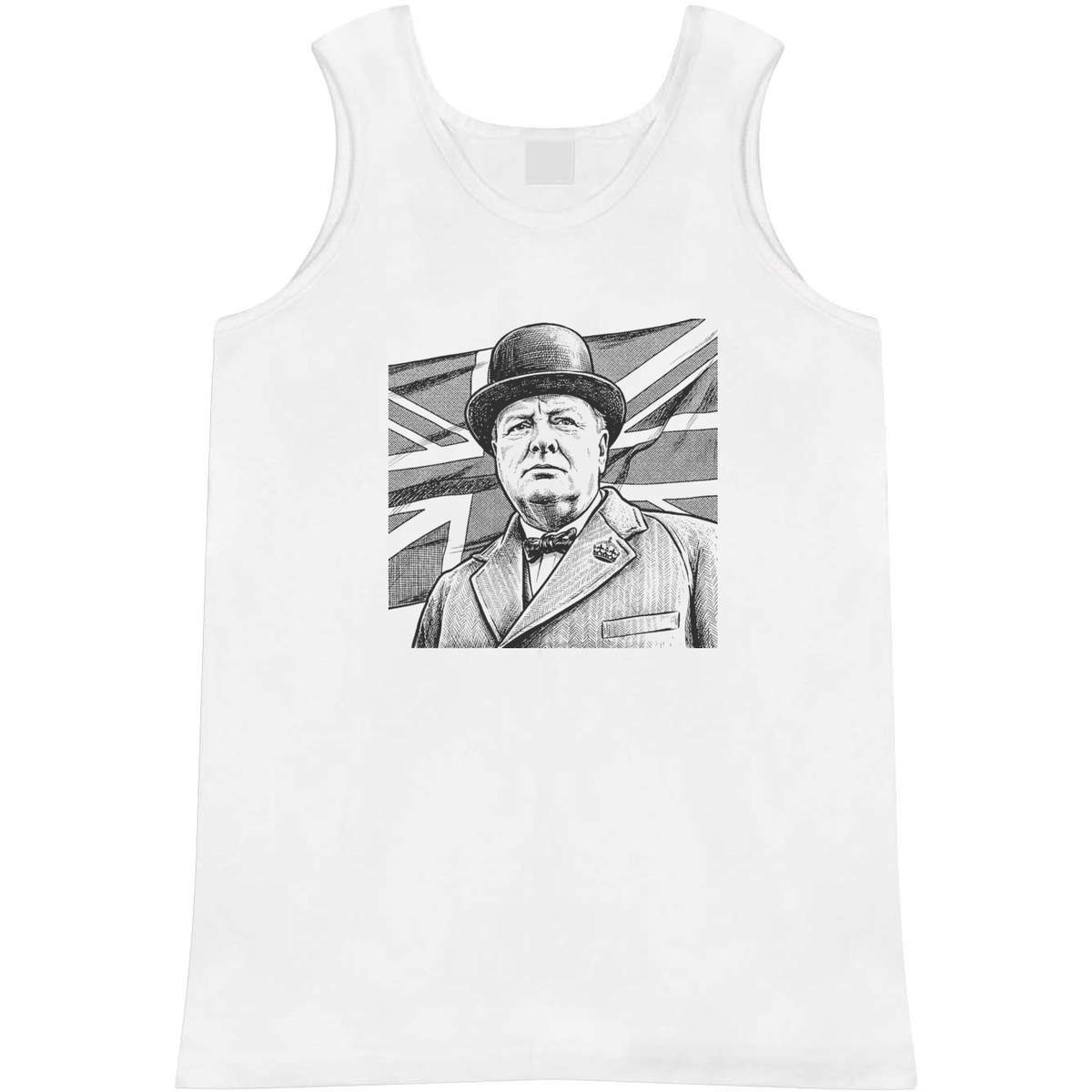 'Winston Churchill' Adult Vest / Tank Top - Sleeveless Top for Gym, Training, Running, Sports and Summer (AV062890)
