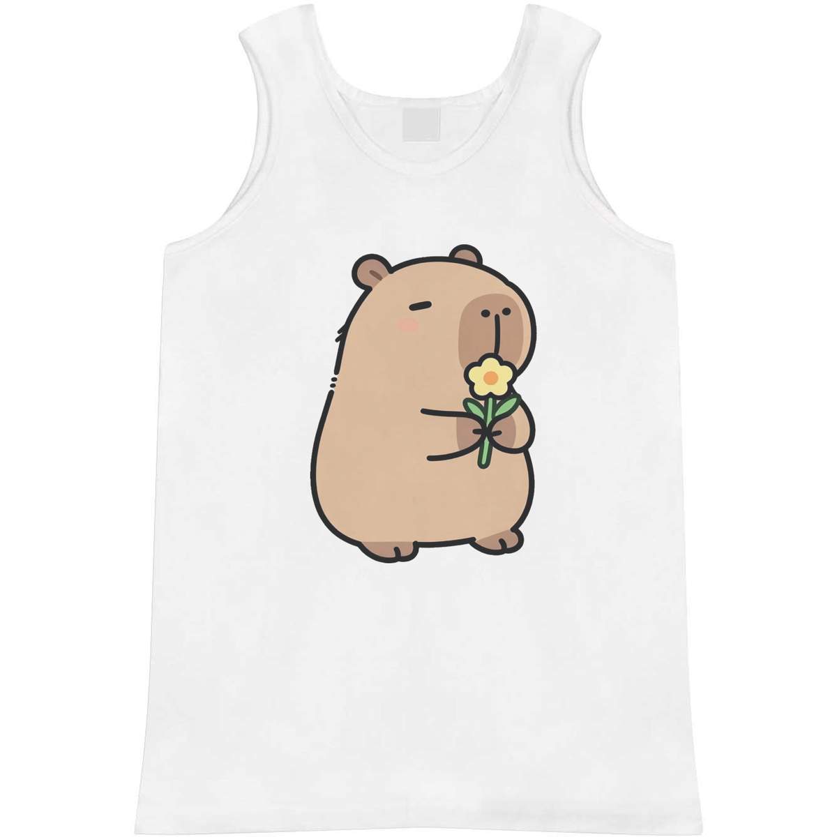 'Capybara with Flower' Adult Vest / Tank Top - Sleeveless Top for Gym, Training, Running, Sports and Summer (AV063013)