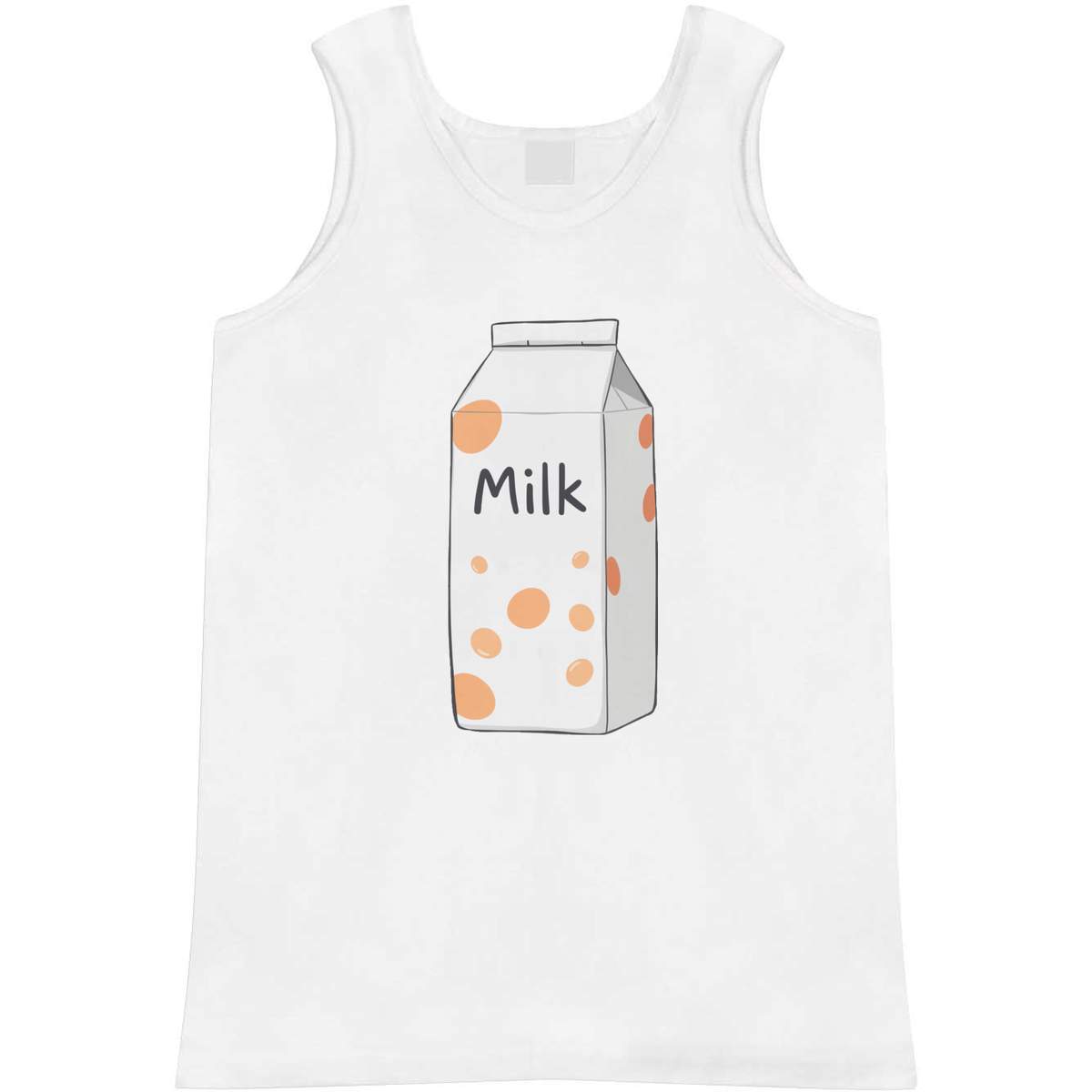 'Carton of Milk' Adult Vest - White, S - Sleeveless Tank Top for Gym, Training, Running, Sports and Summer (AV00184399)