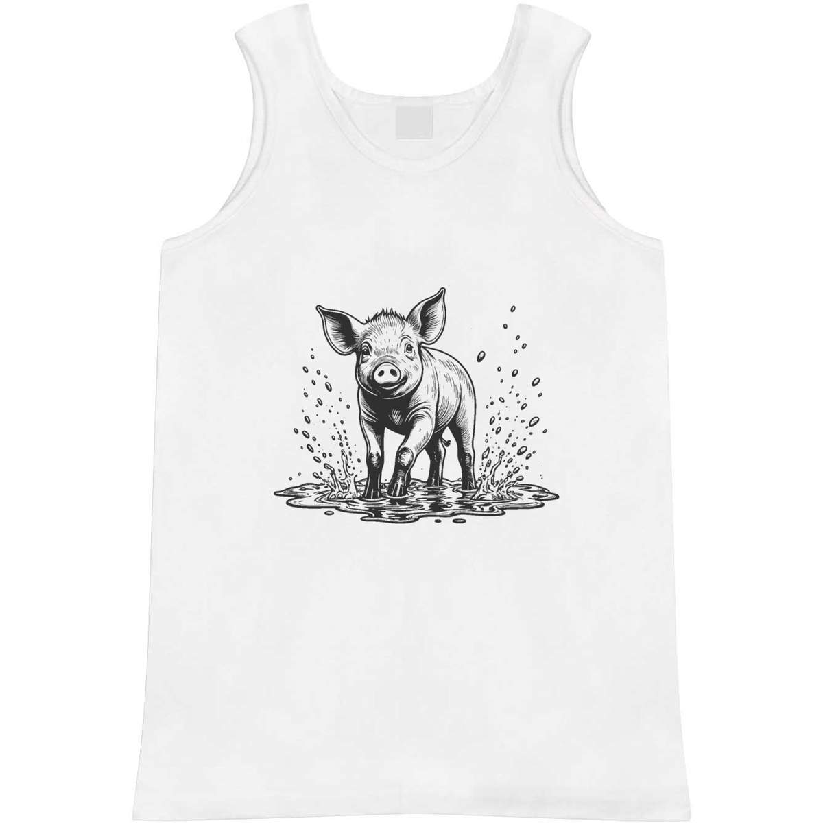 'Pig in Mud' Adult Vest / Tank Top - Sleeveless Top for Gym, Training, Running, Sports and Summer (AV063131)