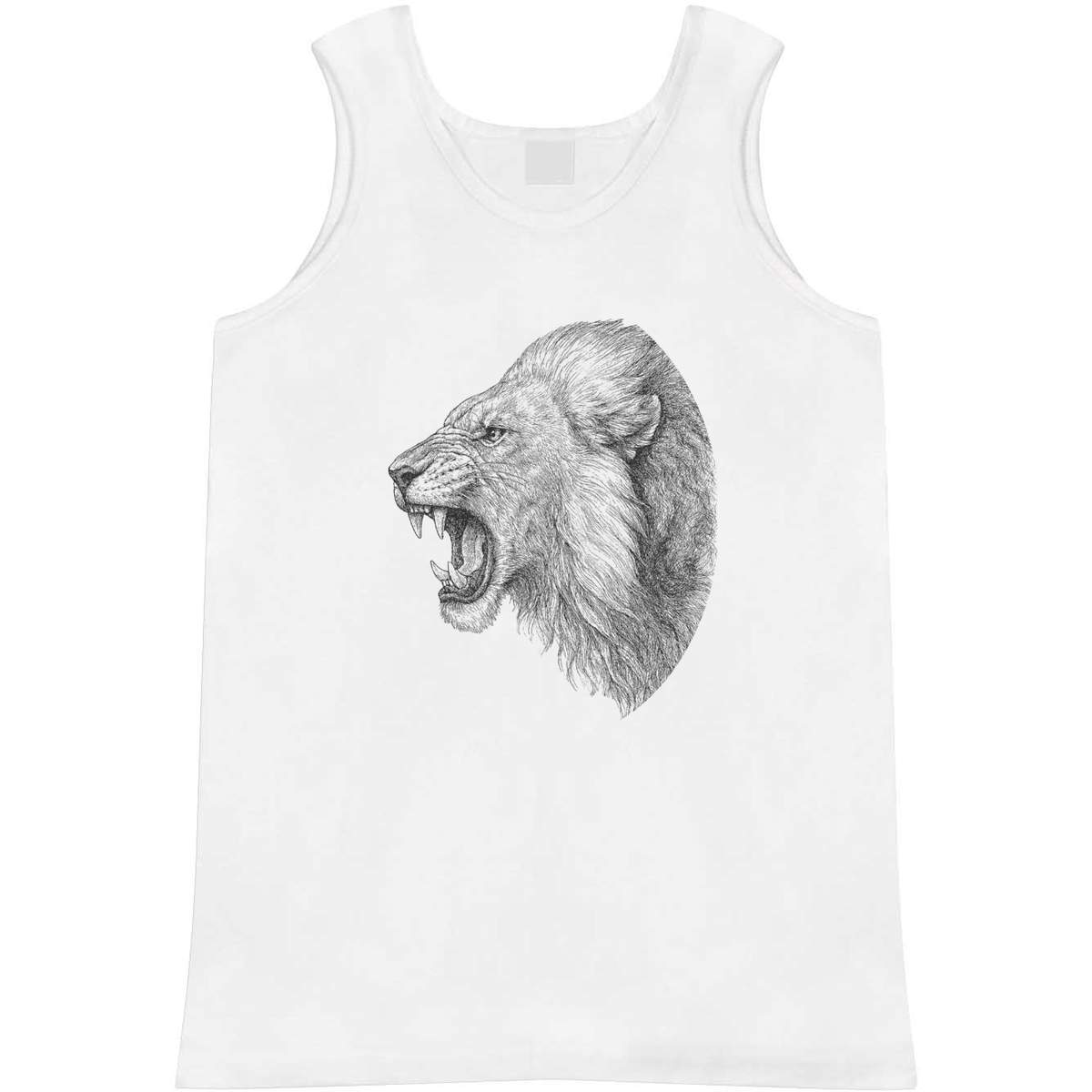 'Growling Lion Portrait' Adult Vest / Tank Top - Sleeveless Top for Gym, Training, Running, Sports and Summer (AV063268)