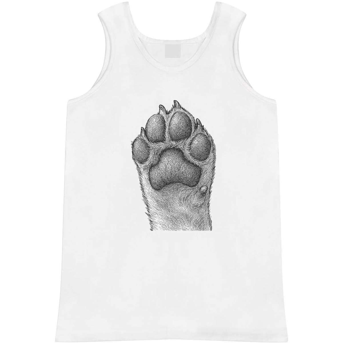 'Dog Paw' Adult Vest / Tank Top - Sleeveless Top for Gym, Training, Running, Sports and Summer (AV063274)