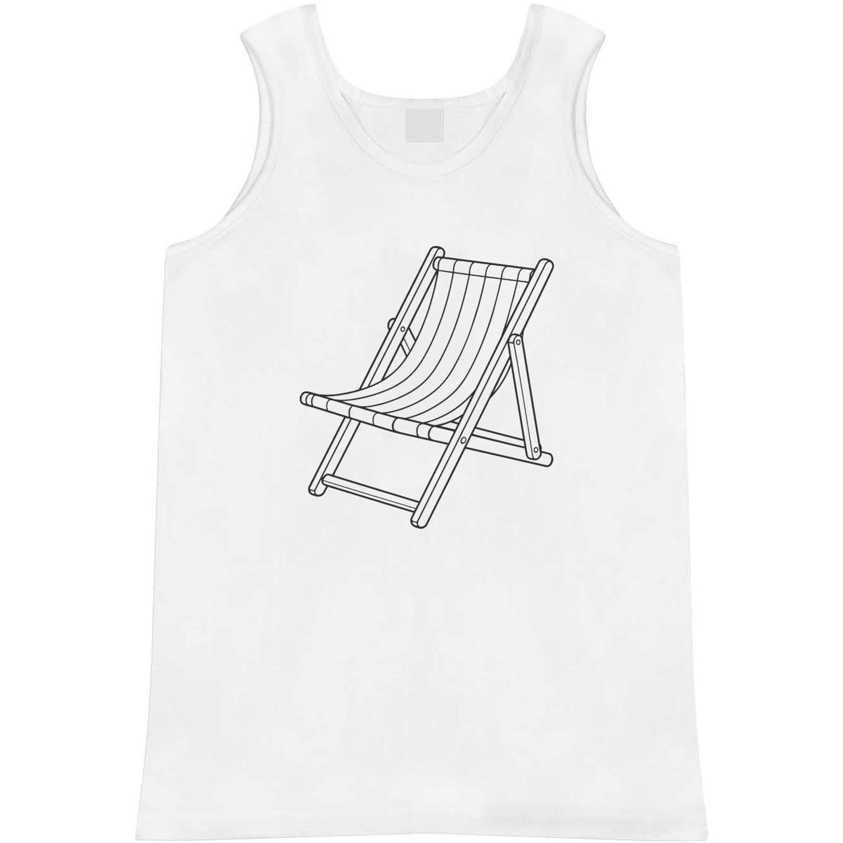 'Deck Chair Outline' Adult Vest / Tank Top - Sleeveless Top for Gym, Training, Running, Sports and Summer (AV063390)