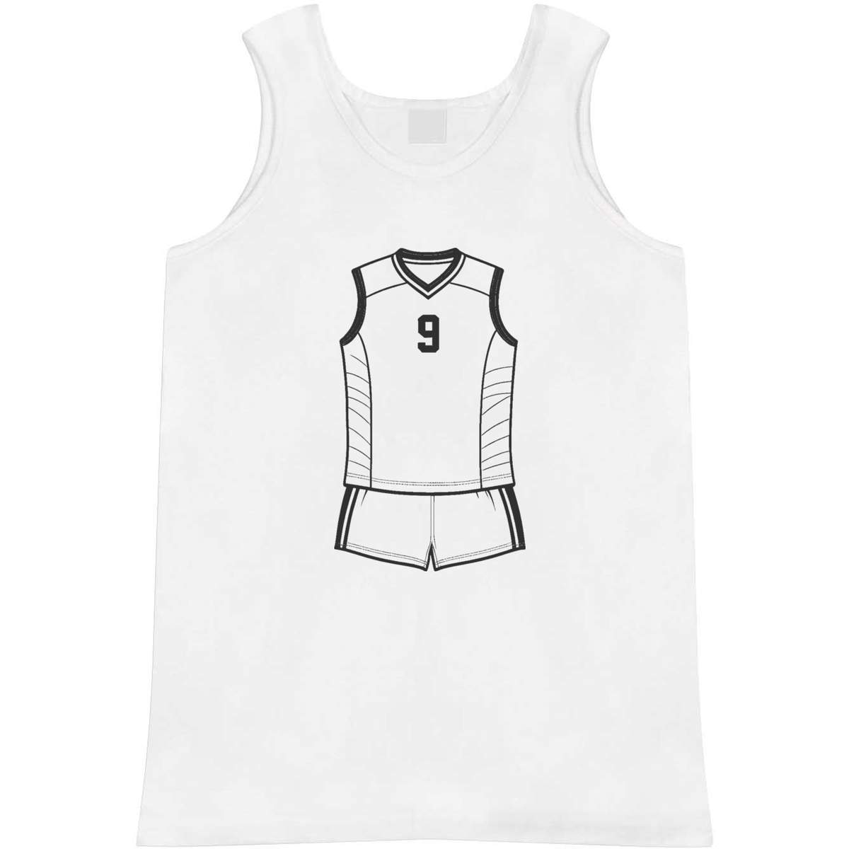'Volleyball Uniform' Adult Vest / Tank Top - Sleeveless Top for Gym, Training, Running, Sports and Summer (AV063526)
