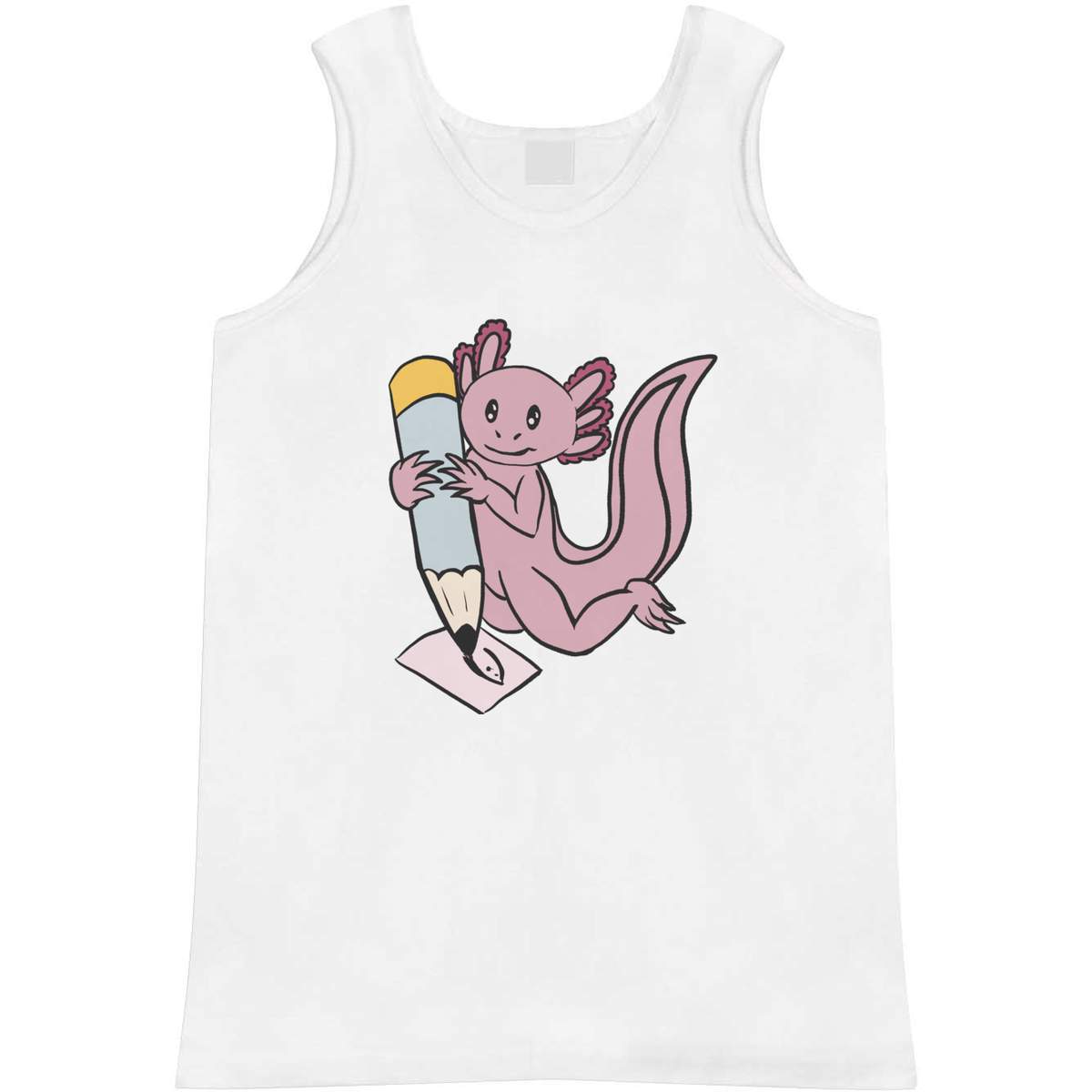'Axolotl Artist & Pencil' Adult Vest / Tank Top - Sleeveless Top for Gym, Training, Running, Sports and Summer (AV063582)