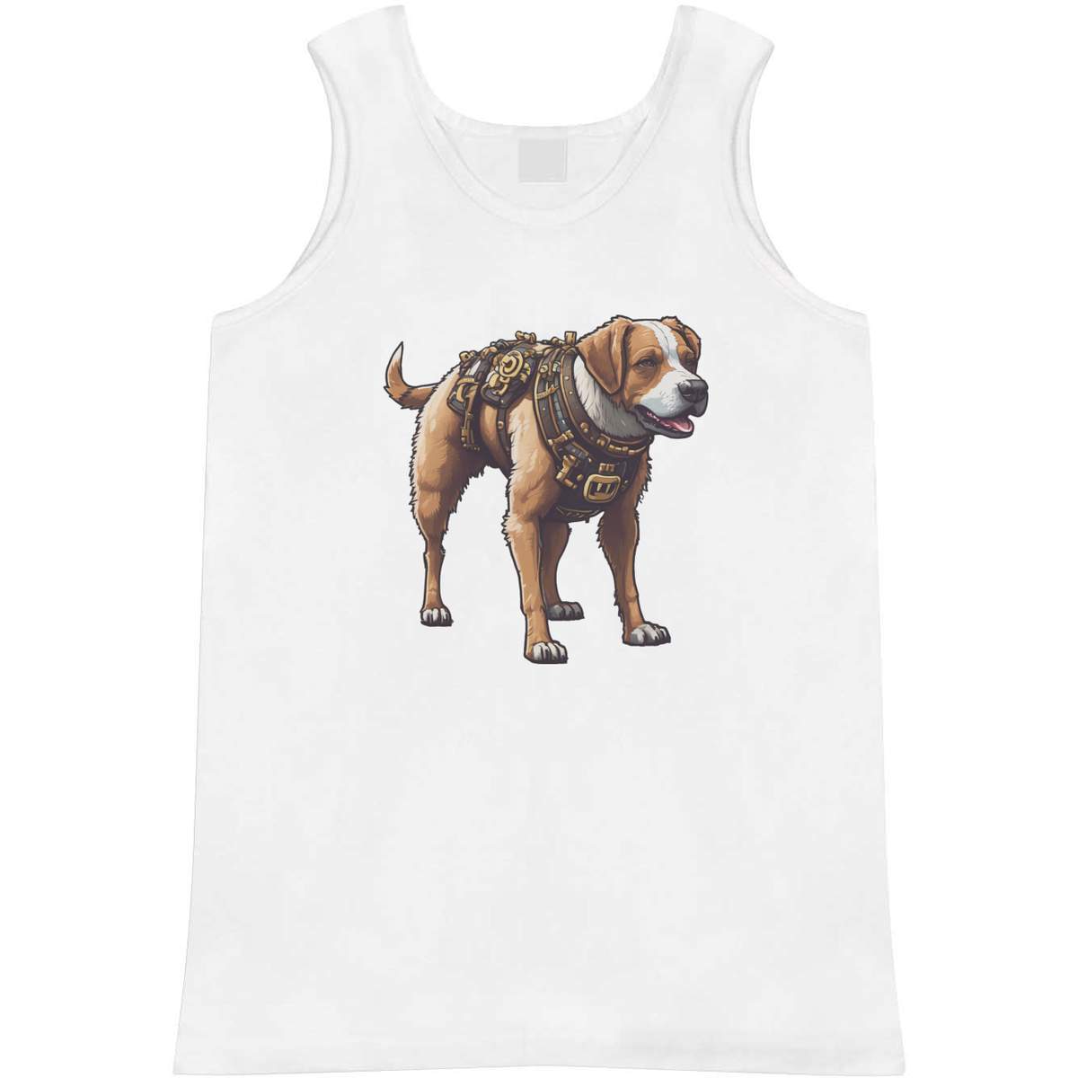 'Steampunk Dog' Adult Vest / Tank Top - Sleeveless Top for Gym, Training, Running, Sports and Summer (AV063617)