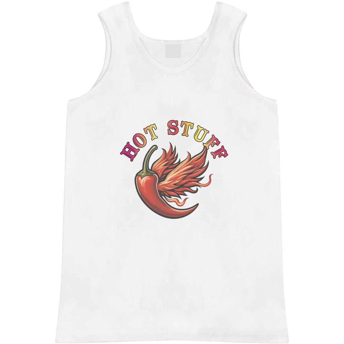 'Hot Stuff Chilli Pepper' Adult Vest / Tank Top - Sleeveless Top for Gym, Training, Running, Sports and Summer (AV063914)