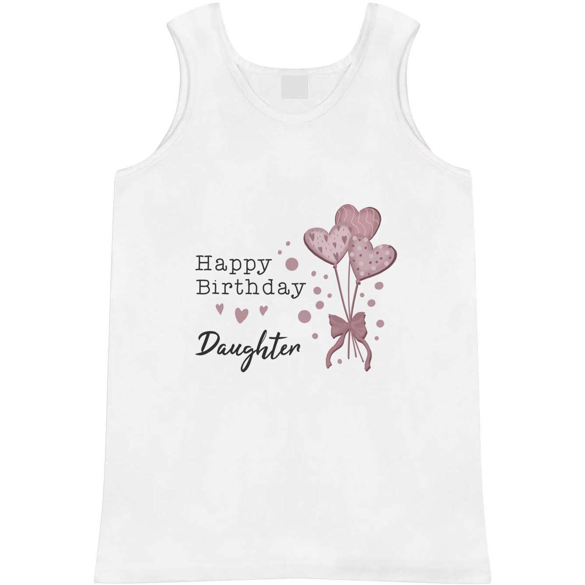 'Happy Birthday Daughter' Adult Vest / Tank Top - Sleeveless Top for Gym, Training, Running, Sports and Summer (AV064104)