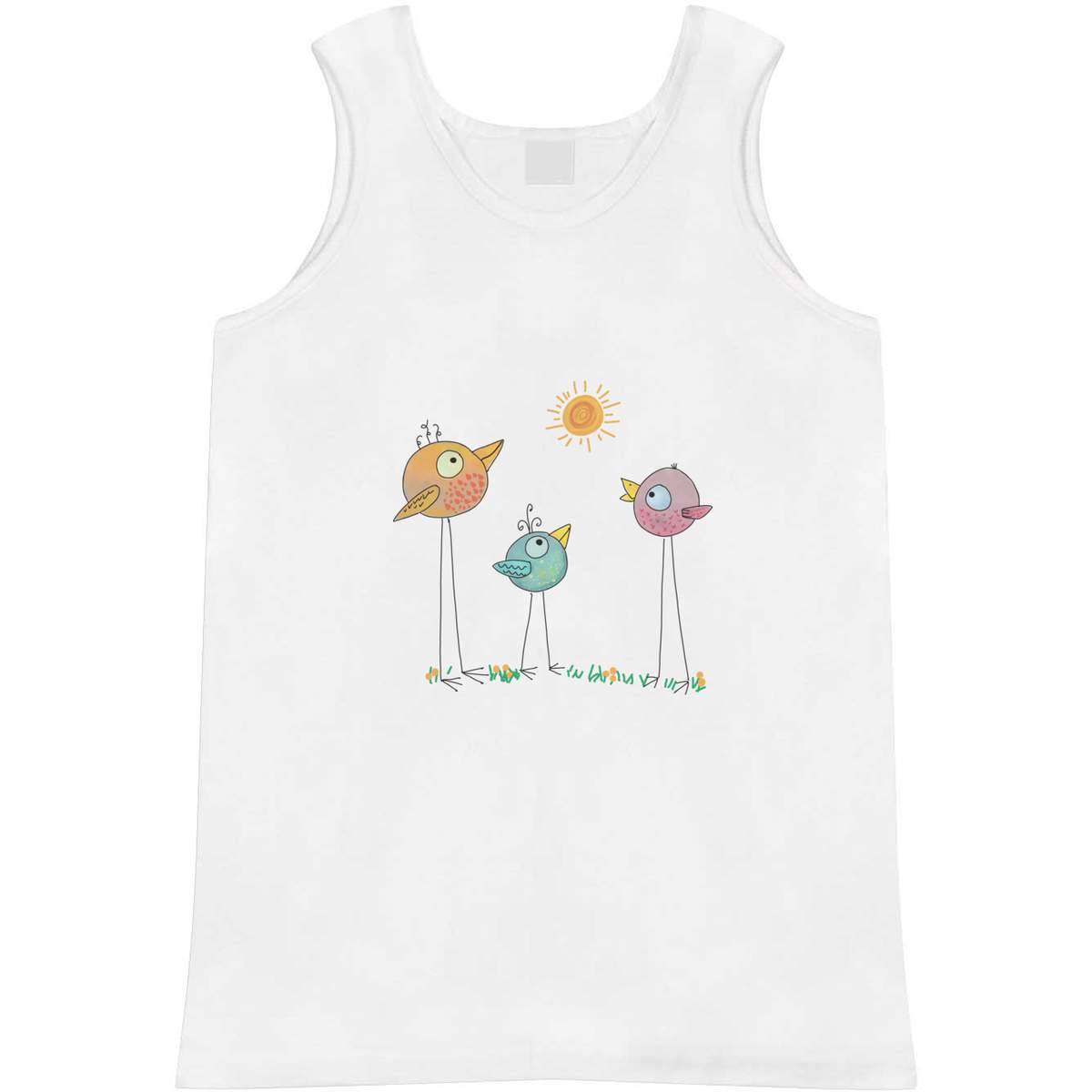 'Quirky Birds' Adult Vest / Tank Top - Sleeveless Top for Gym, Training, Running, Sports and Summer (AV064134)