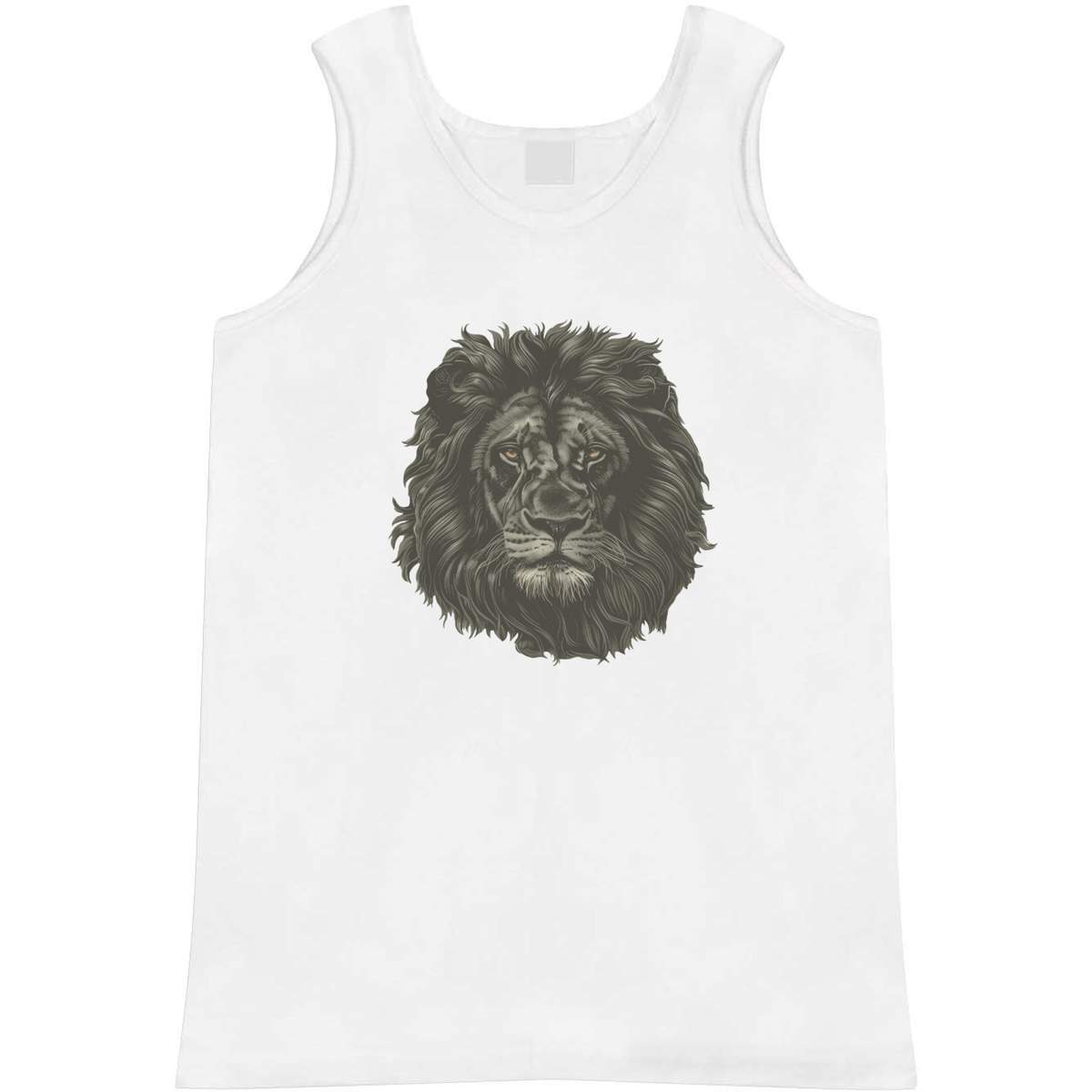 'Black Lion' Adult Vest - White, S - Sleeveless Tank Top for Gym, Training, Running, Sports and Summer (AV00188147)