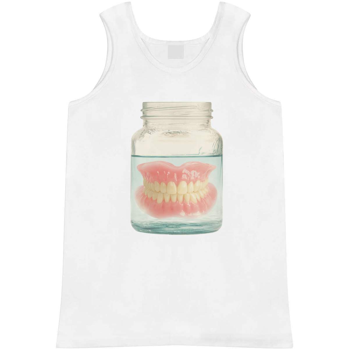 'Dentures in Jar' Adult Vest / Tank Top - Sleeveless Top for Gym, Training, Running, Sports and Summer (AV064440)