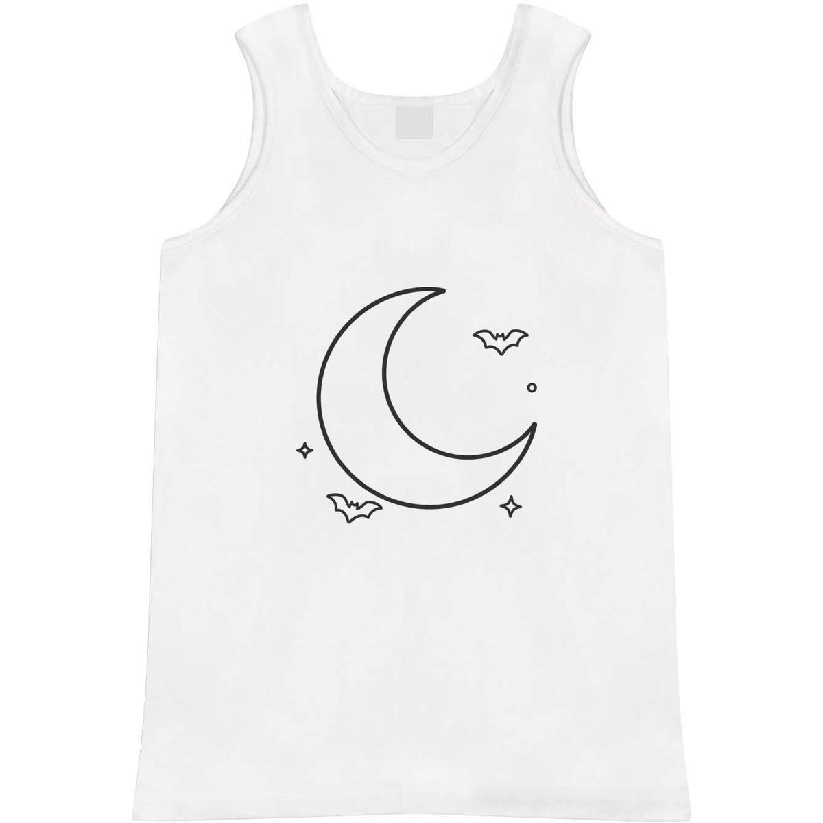 'Moon & Bats' Adult Vest / Tank Top - Sleeveless Top for Gym, Training, Running, Sports and Summer (AV064479)