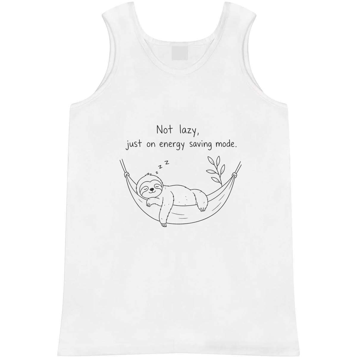 'Not Lazy, Energy Saving' Adult Vest / Tank Top - Sleeveless Top for Gym, Training, Running, Sports and Summer (AV064587)