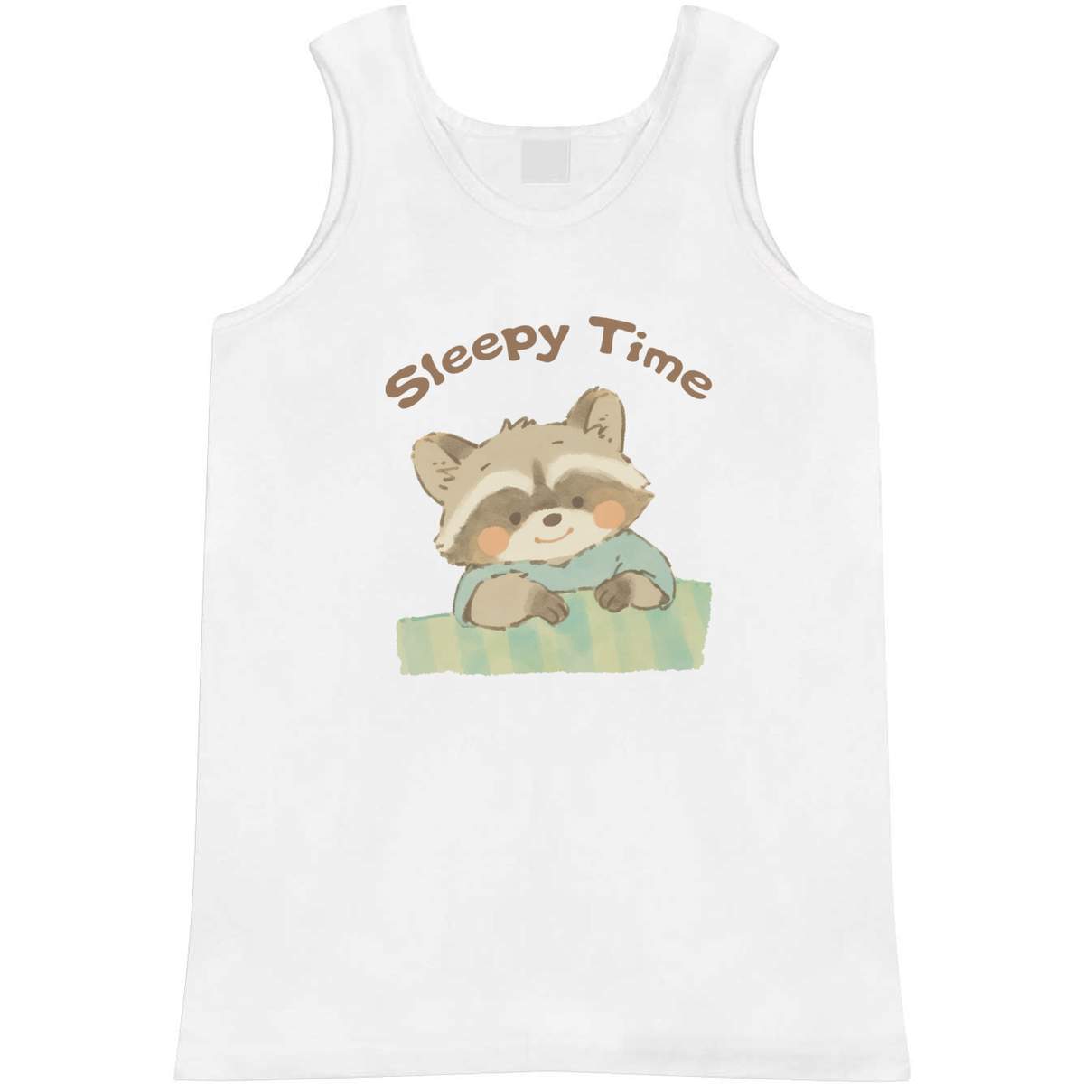 'Sleepy Time Raccoon' Adult Vest / Tank Top - Sleeveless Top for Gym, Training, Running, Sports and Summer (AV064695)