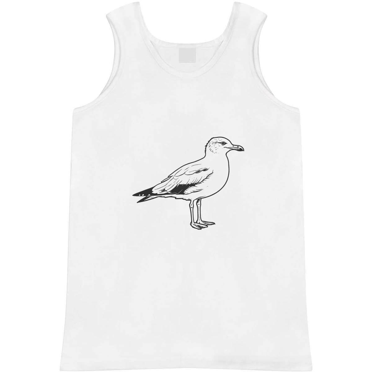 'British Seagull' Adult Vest - White, XL - Sleeveless Tank Top for Gym, Training, Running, Sports and Summer (AV00119098)