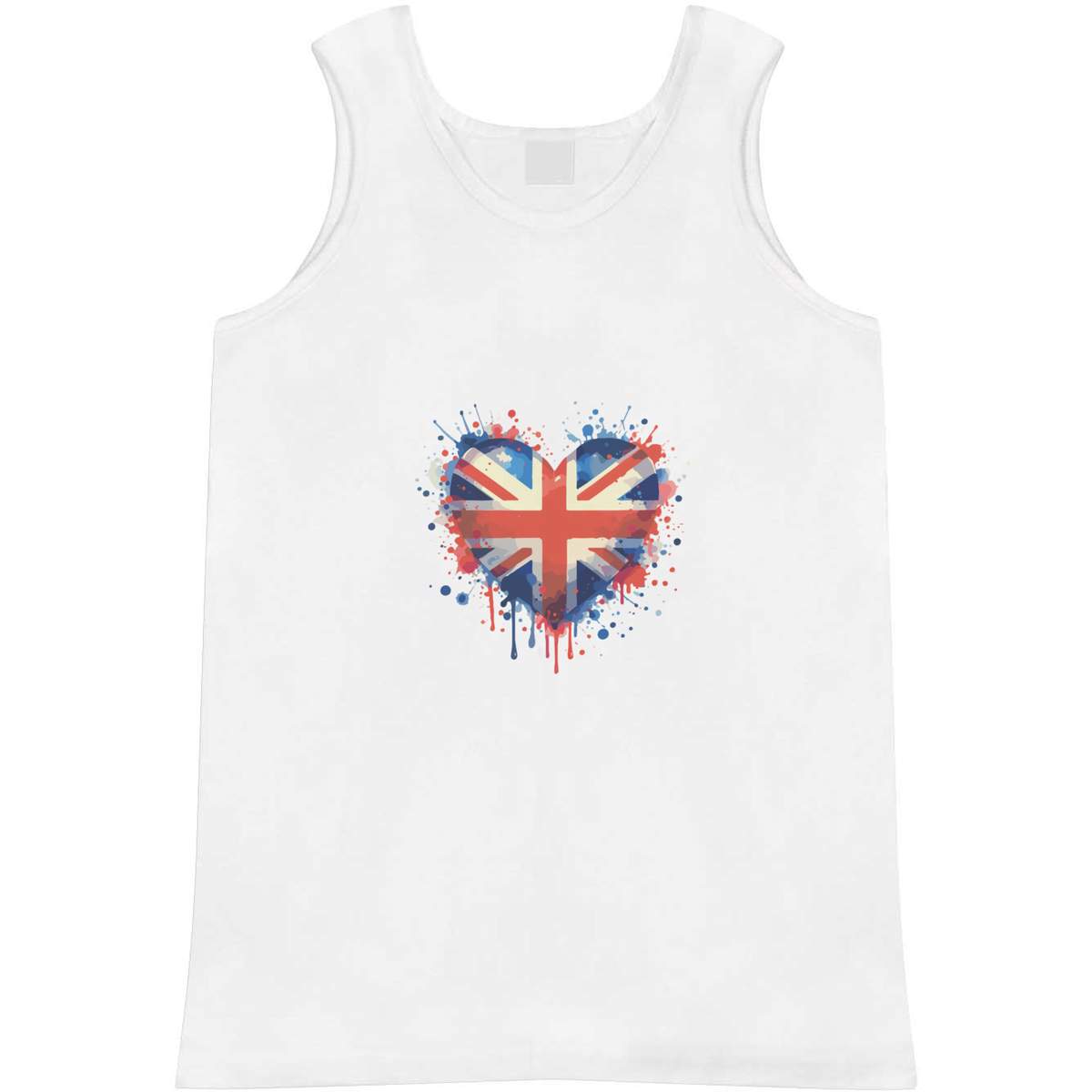 'Love Great Britain' Adult Vest - White, XL - Sleeveless Tank Top for Gym, Training, Running, Sports and Summer (AV00128086)