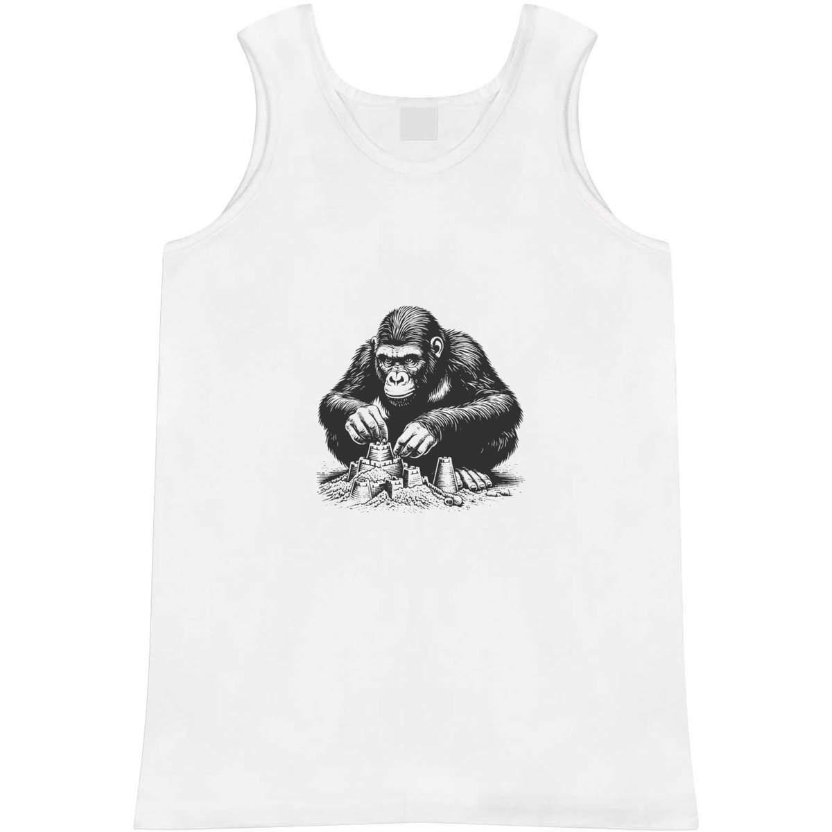 Extra Large 'Gorilla Building Sand Castles' Adult Vest / Tank Top (AV00132650)