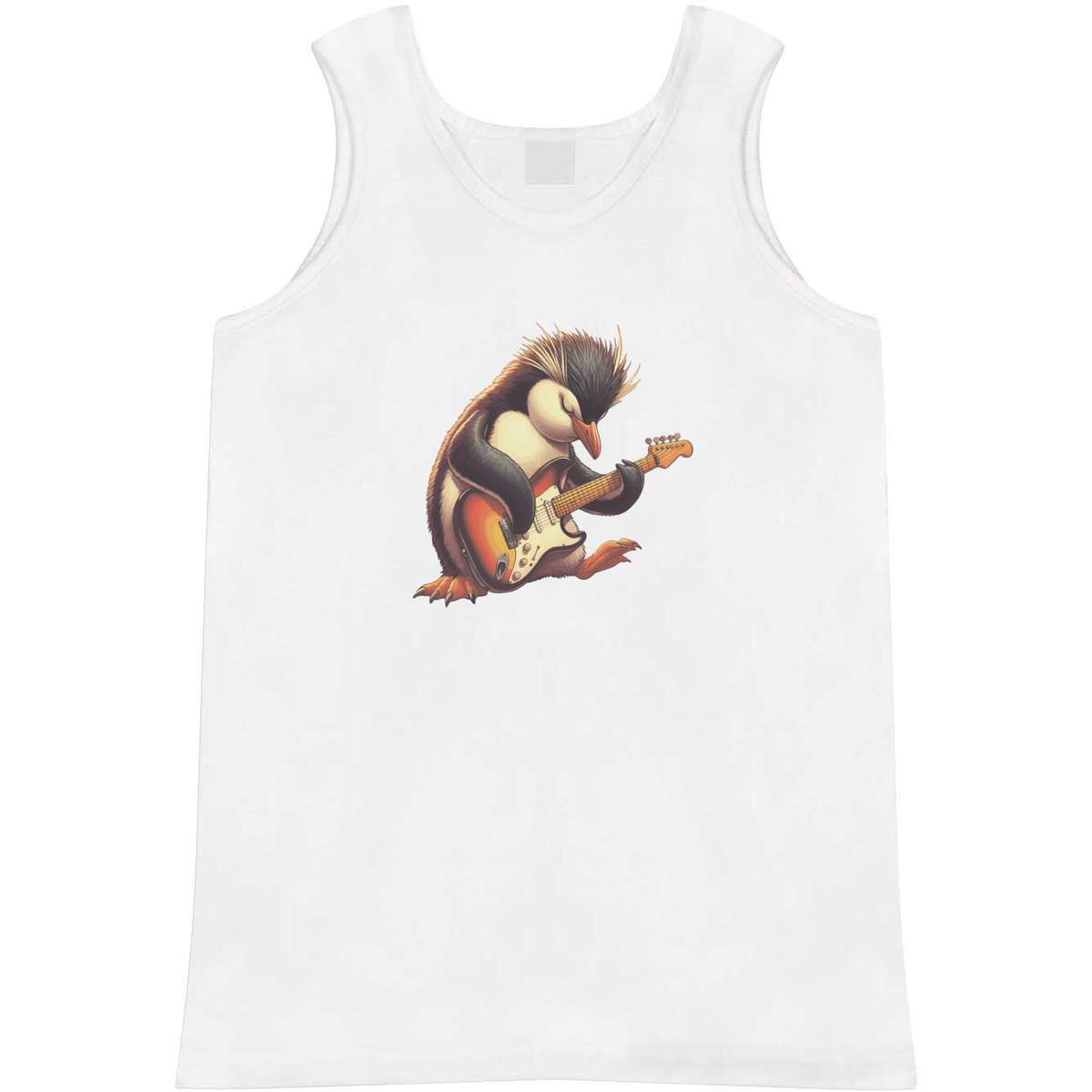 'Rockhopper Guitarist' Adult Vest - White, XL - Sleeveless Tank Top for Gym, Training, Running, Sports and Summer (AV00135802)