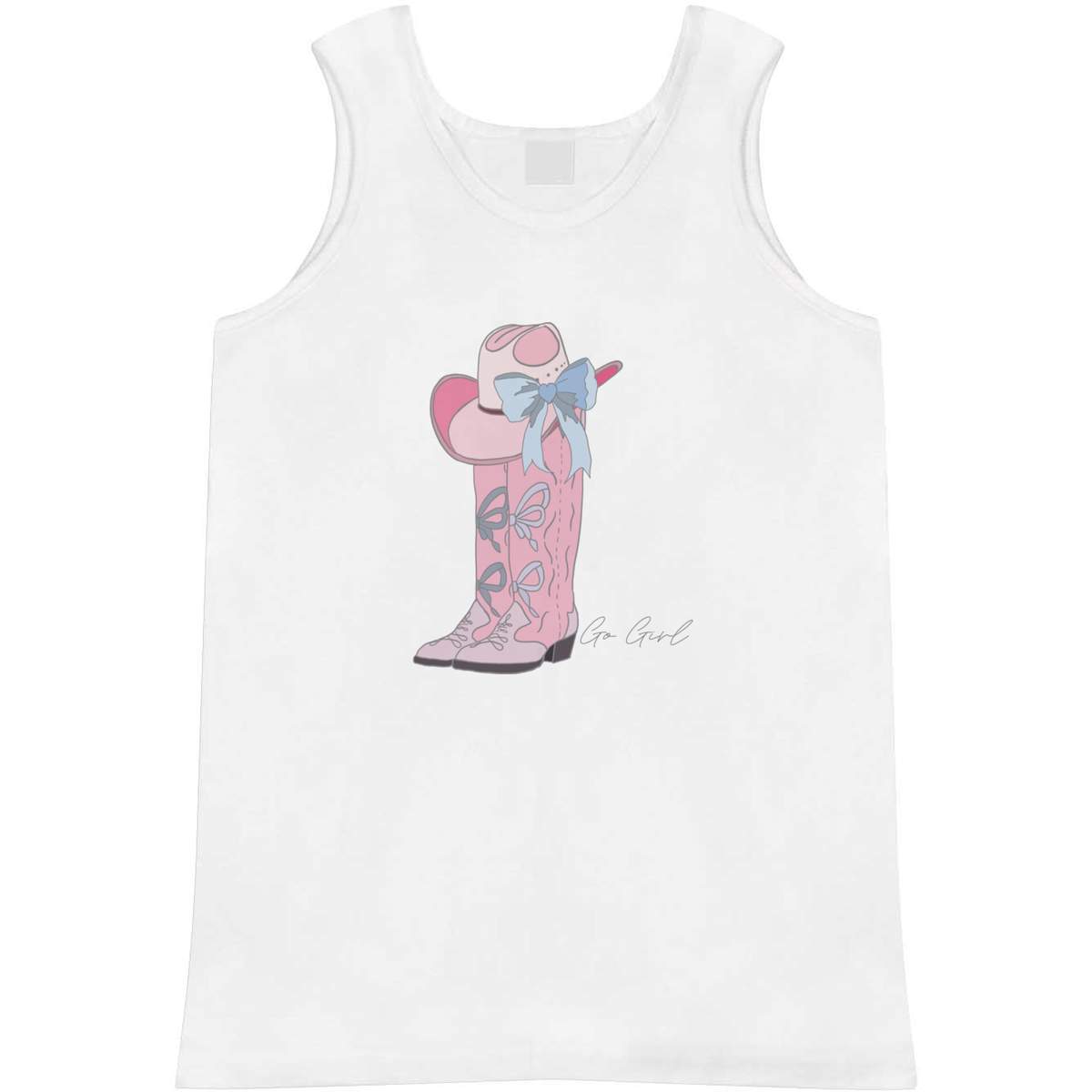 'Cowboy Boots' Adult Vest - White, XL - Sleeveless Tank Top for Gym, Training, Running, Sports and Summer (AV00142734)